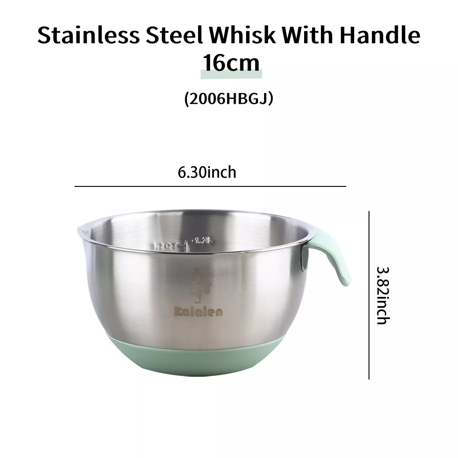 Thickened and heightened Stainless Steel Egg Beating Bowl with Handle
