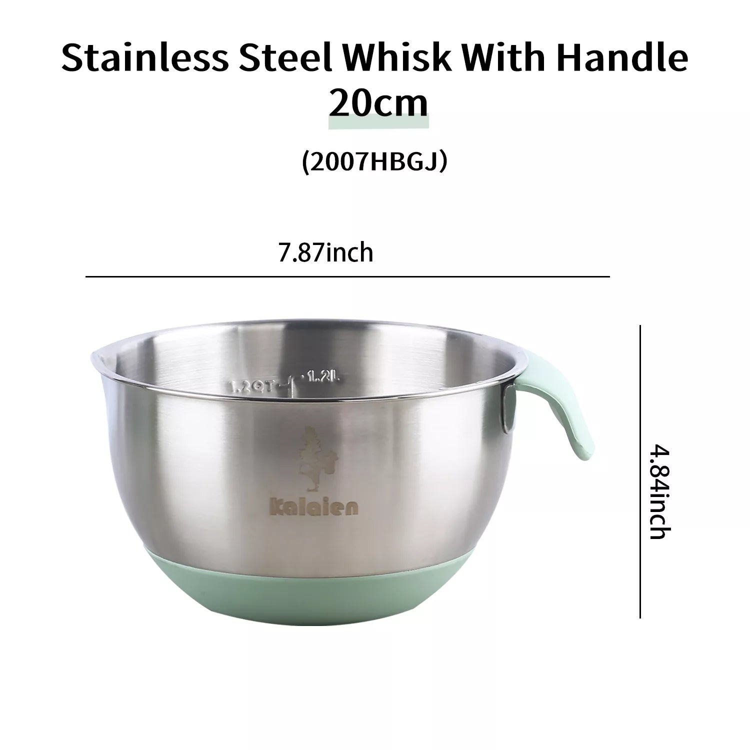 Thickened and heightened Stainless Steel Egg Beating Bowl with Handle