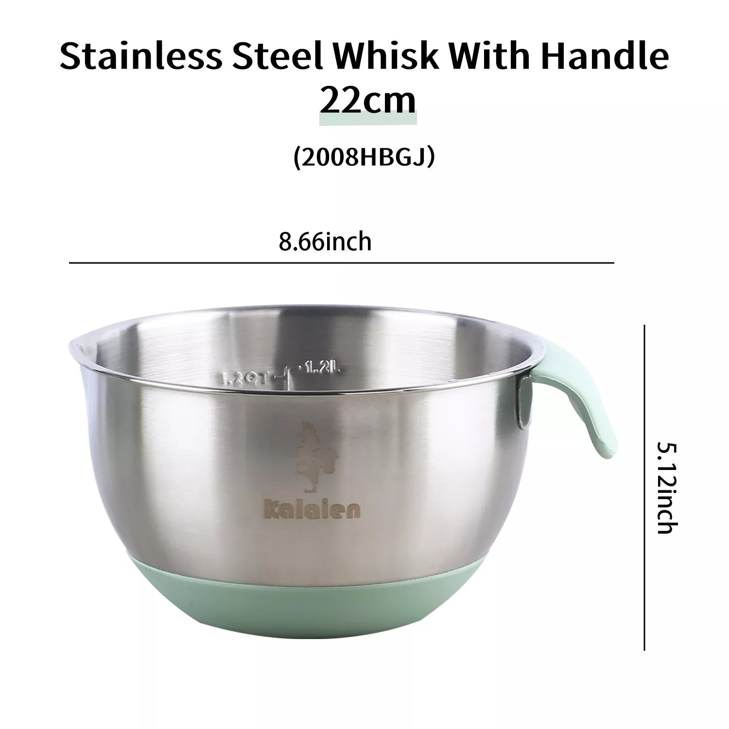 Thickened and heightened Stainless Steel Egg Beating Bowl with Handle