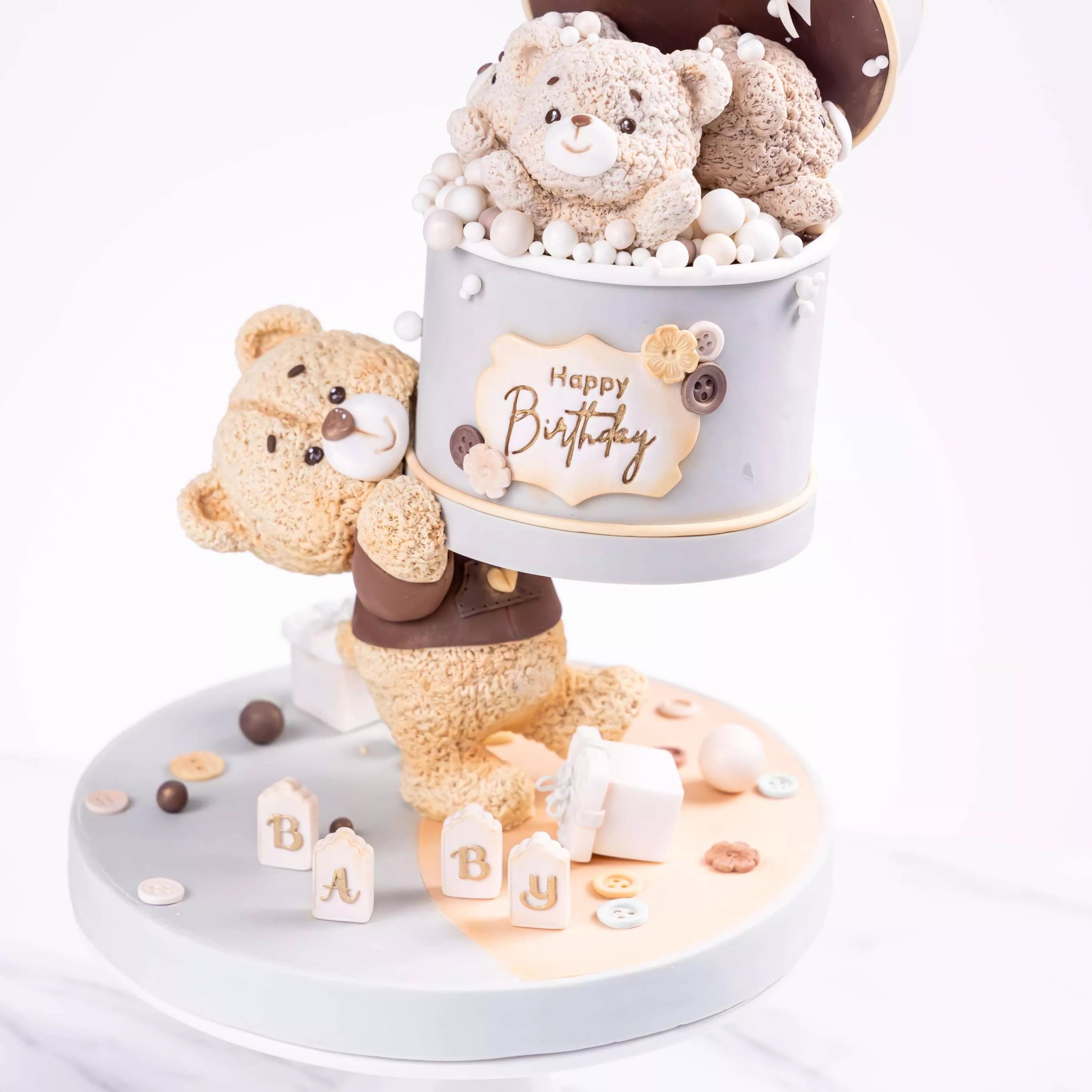 Floating Q-Version Bear Cake Decoration Masterclass