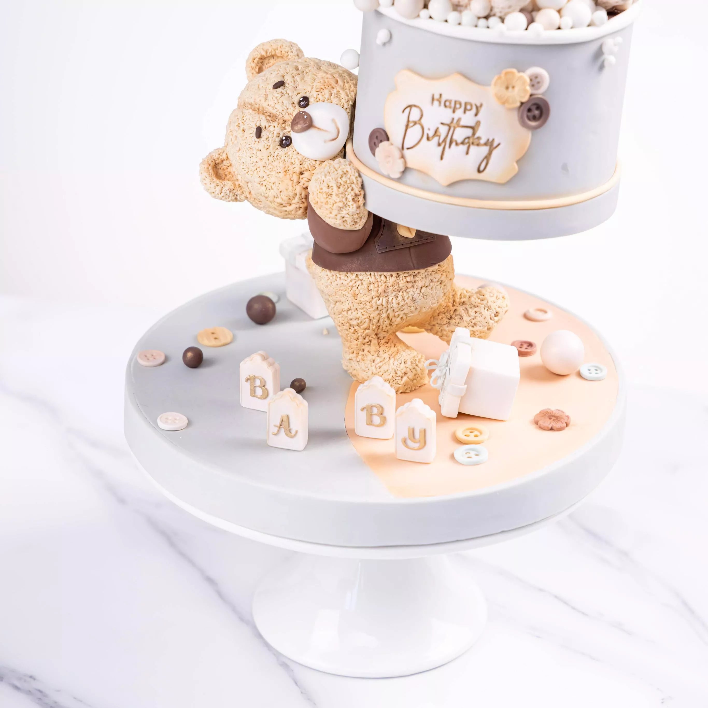 Floating Q-Version Bear Cake Decoration Masterclass