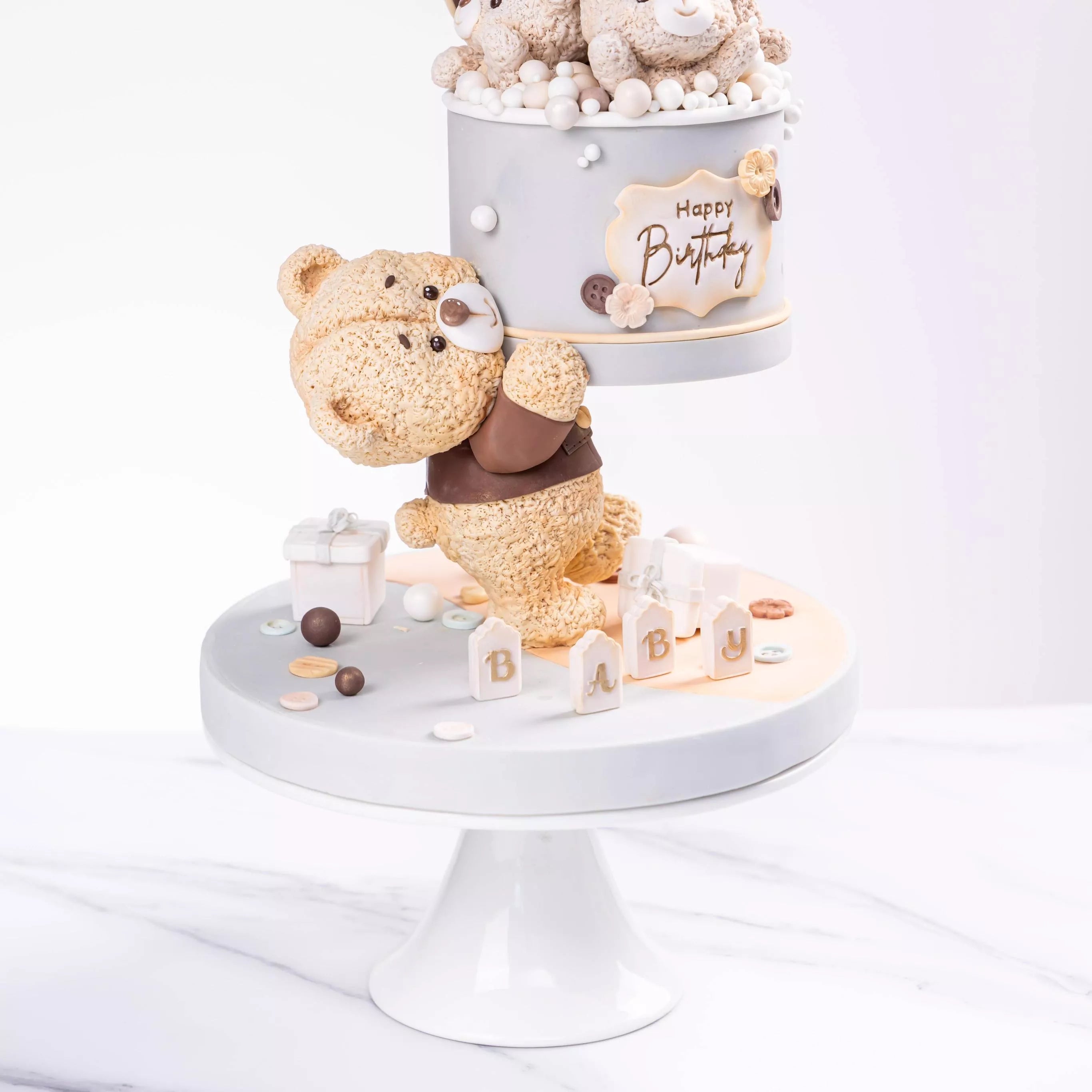 Floating Q-Version Bear Cake Decoration Masterclass