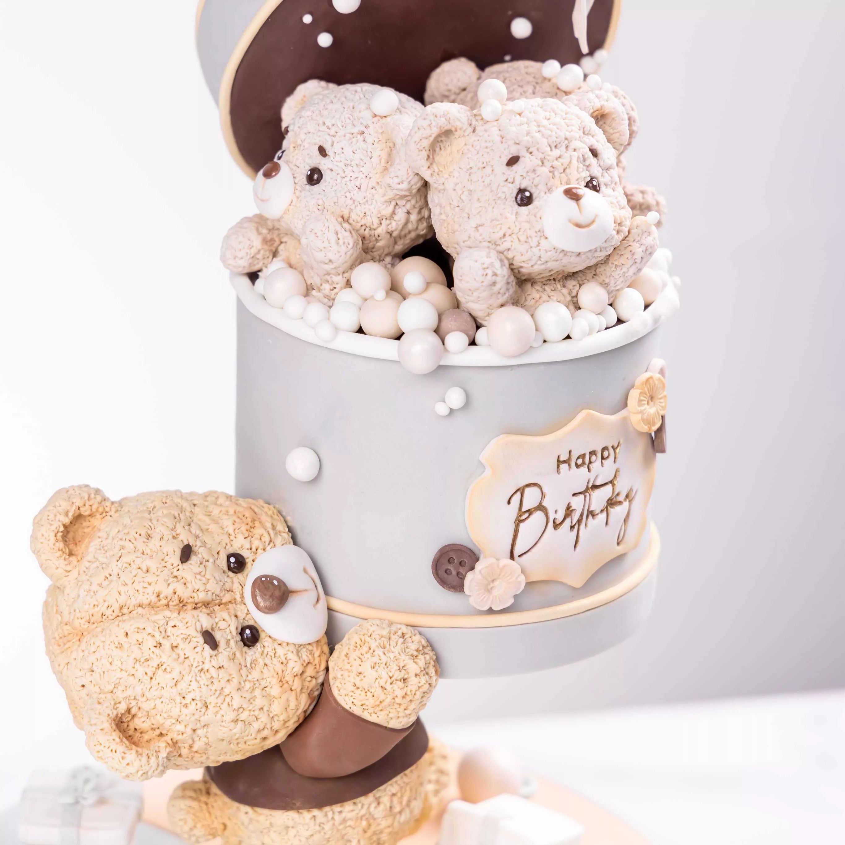 Floating Q-Version Bear Cake Decoration Masterclass