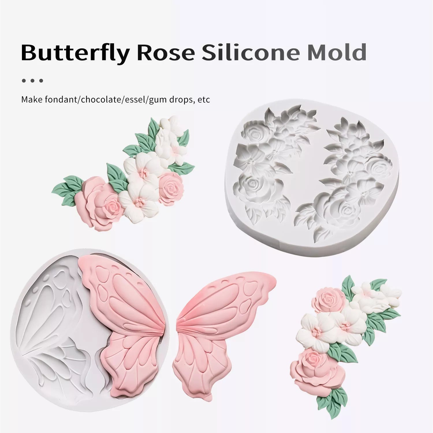 Butterfly, Rose Element Silicone Mold