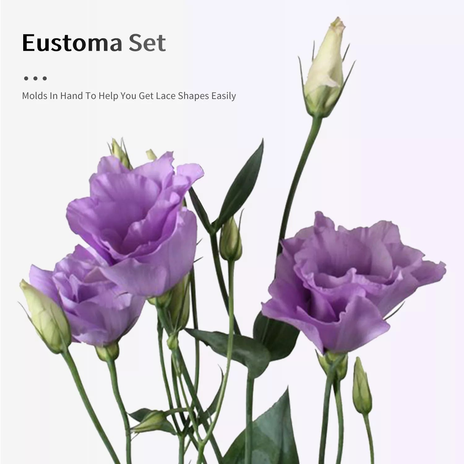 Realistic Eustoma Sugar Paste Cutting And Embossing Silicone Mold Set