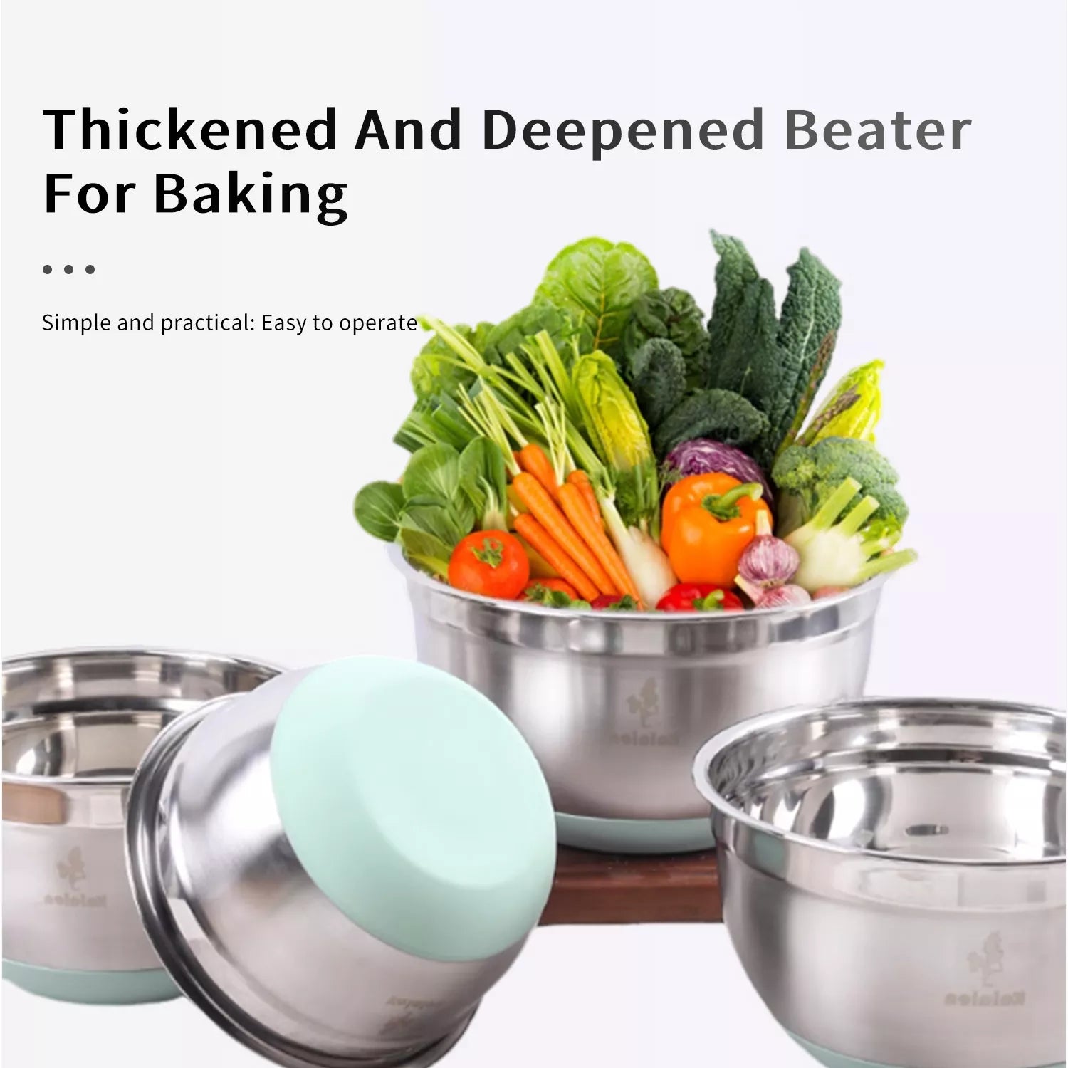 Thickened and heightened Stainless Steel Egg Beating Bowl