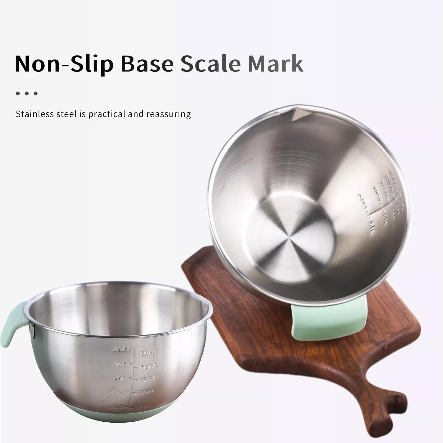 Thickened and heightened Stainless Steel Egg Beating Bowl with Handle