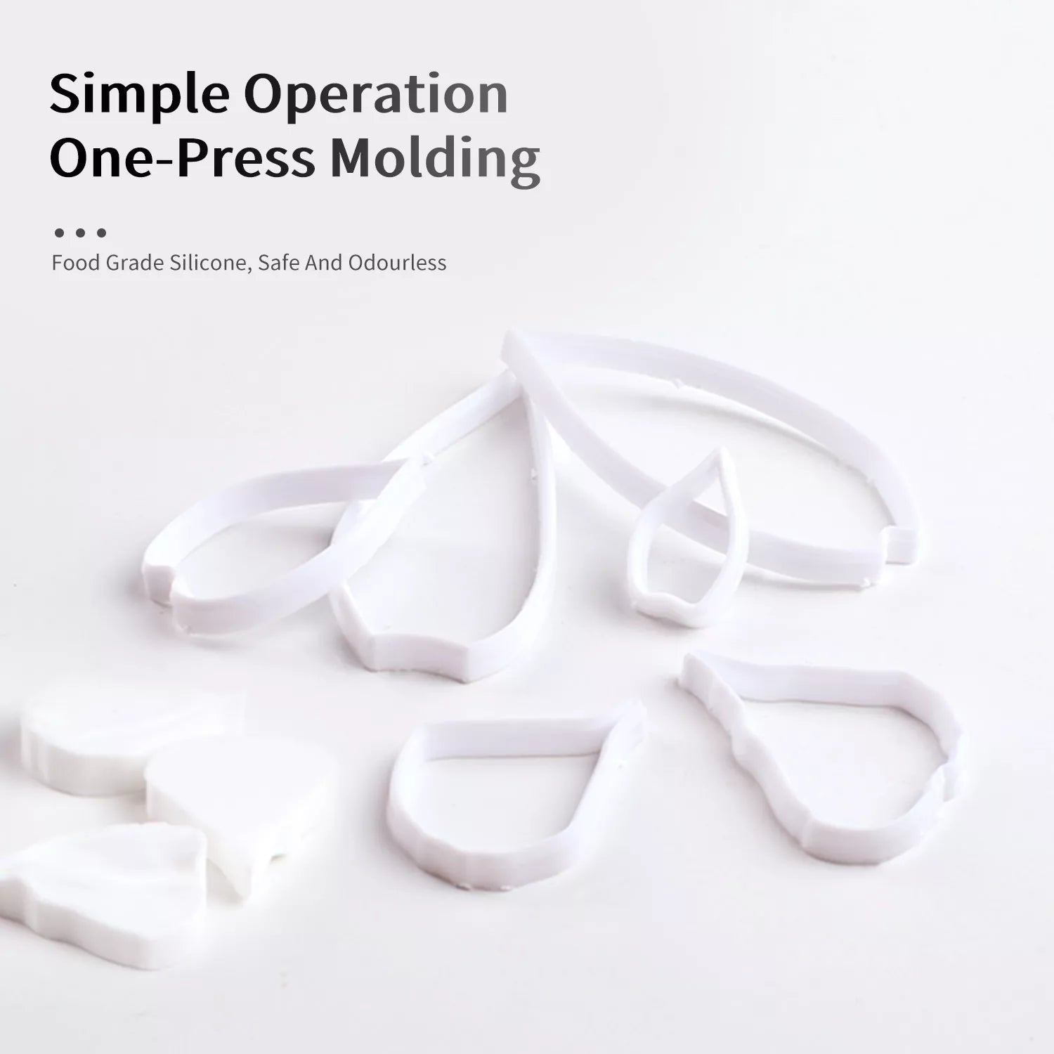 Realistic Eustoma Sugar Paste Cutting And Embossing Silicone Mold Set