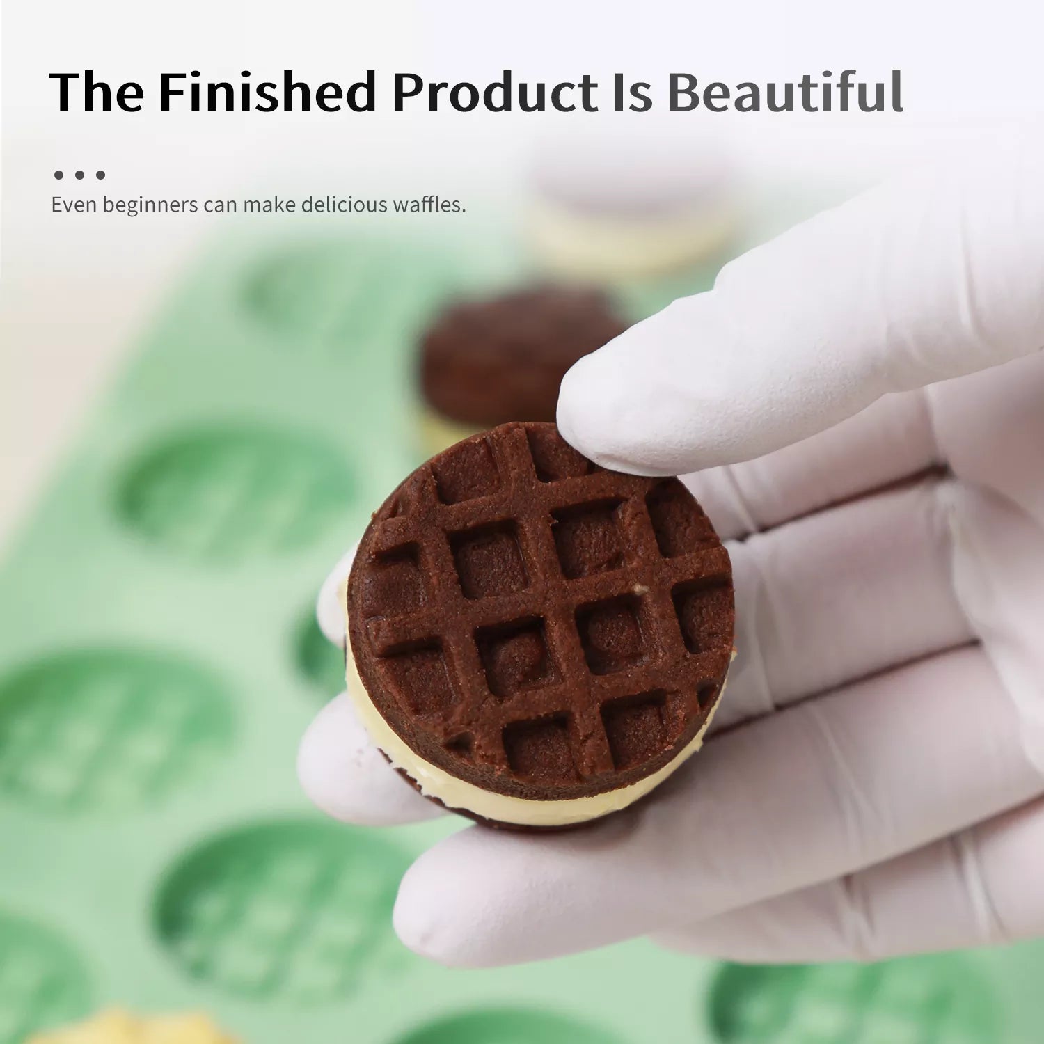 16-Cavity Round Waffle Silicone Mold