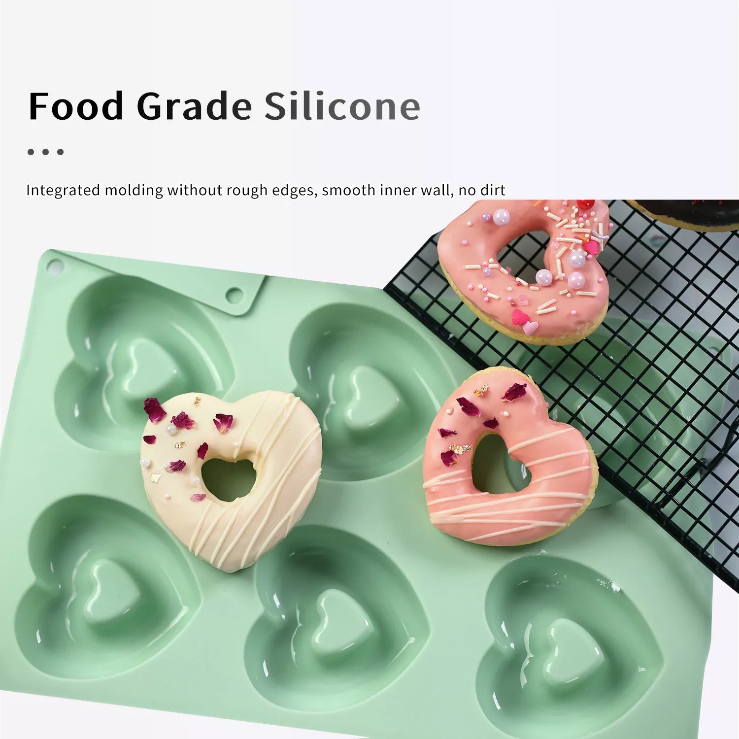 Silicone Heart Donut Pan