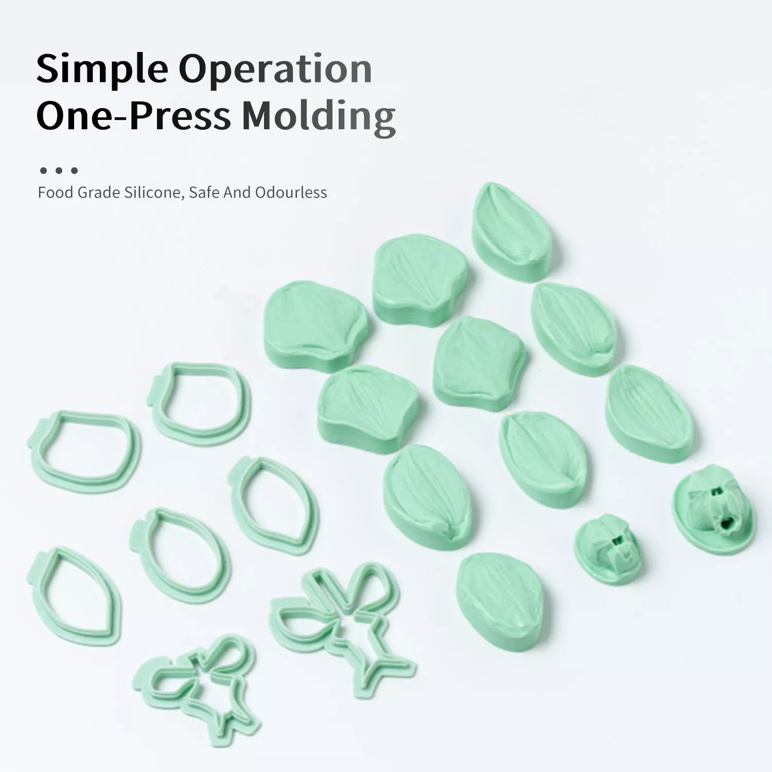 Realistic Phalaenopsis Orchid Sugar Paste Cutting And Embossing Silicone Mold Set