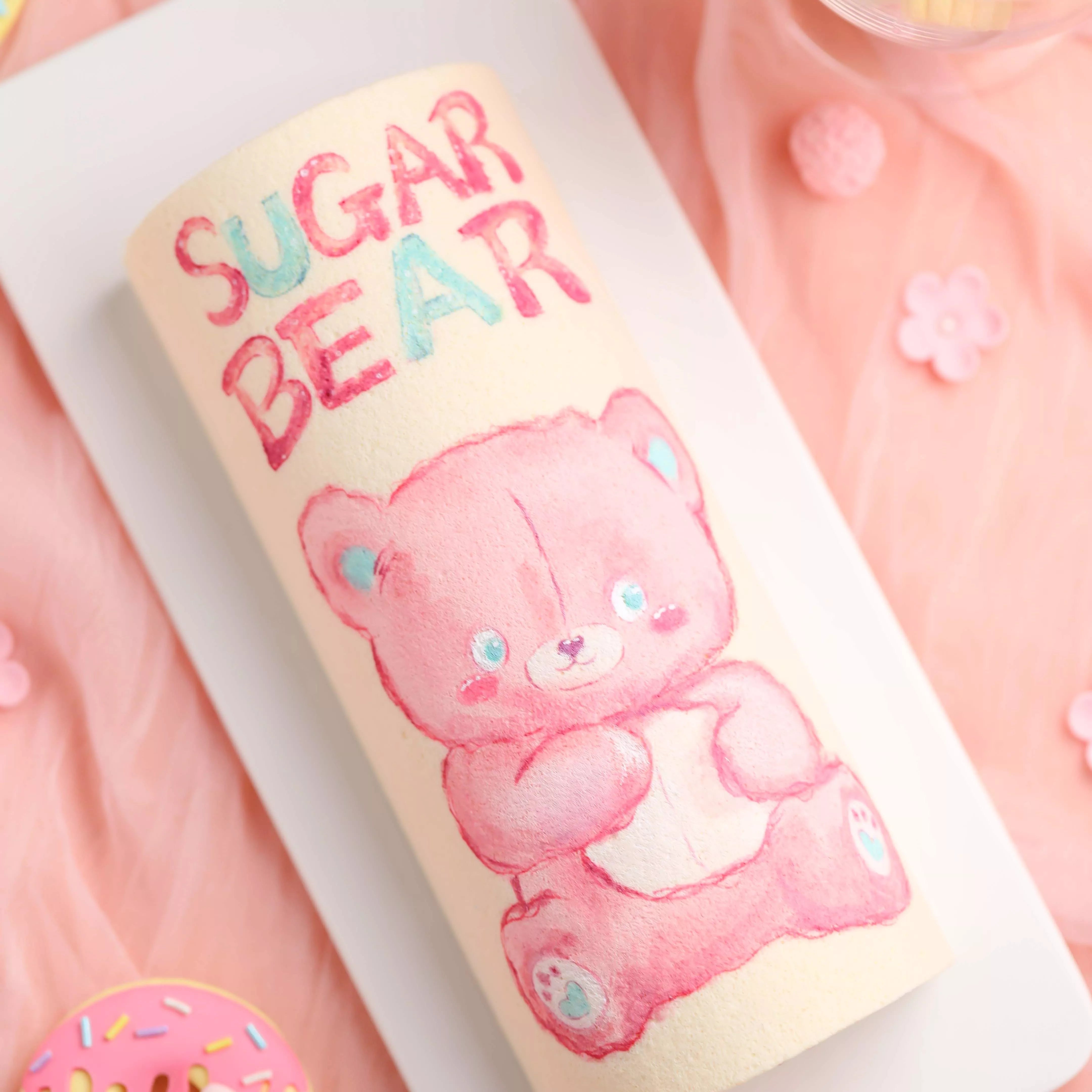 Hand-Painted Pink Bear Swiss Roll Cake Masterclass