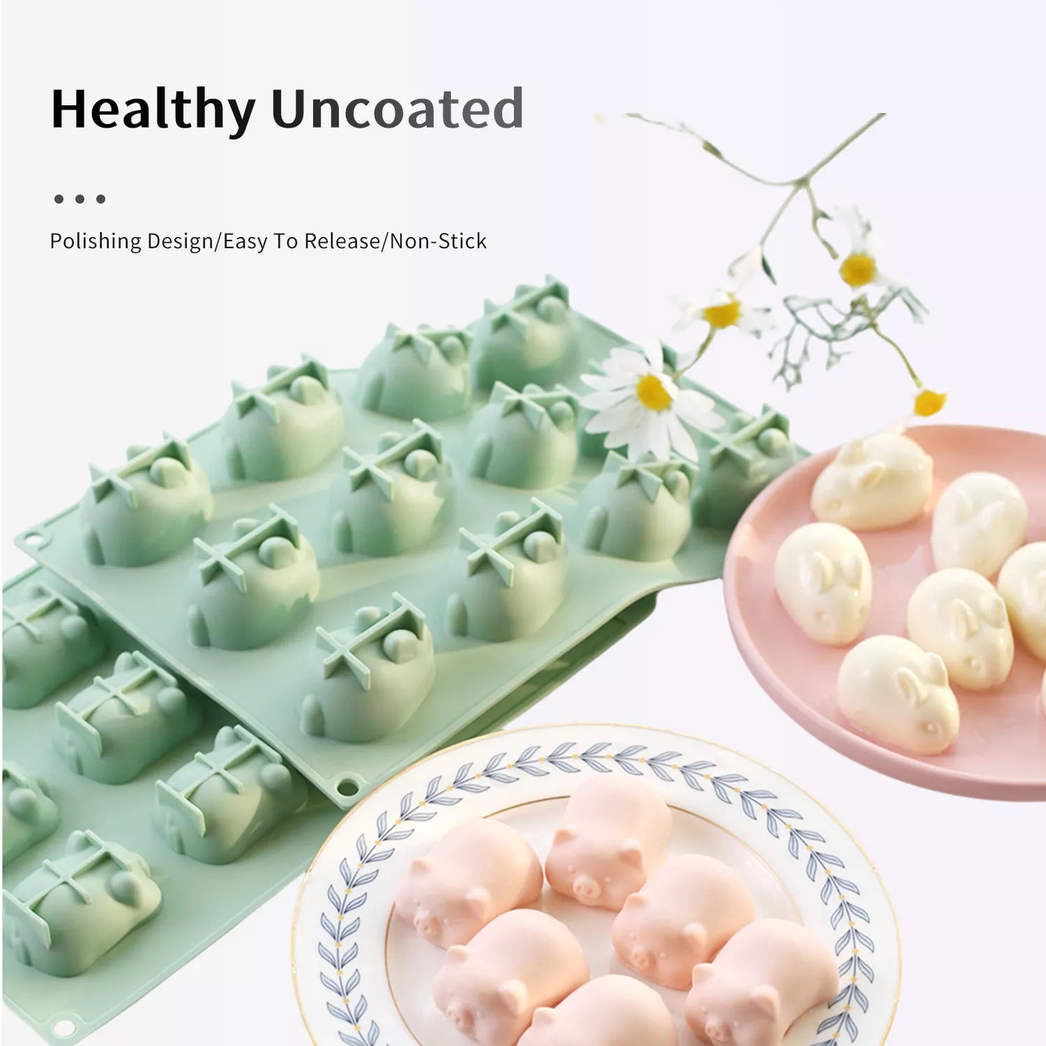12-Cavity Rabbit Silicone Mold