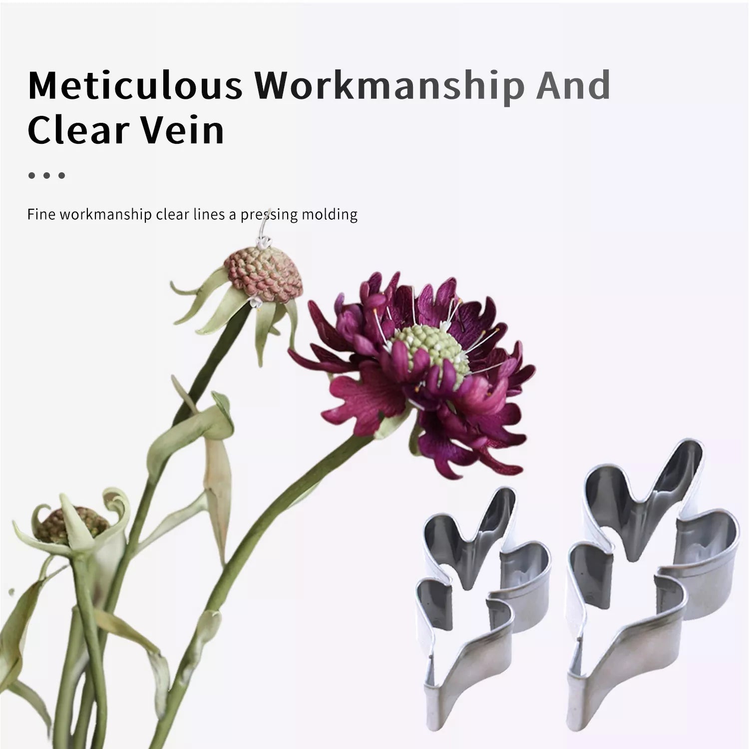Realistic Brunnera Sugar Paste Cutting And Embossing Silicone Mold Set