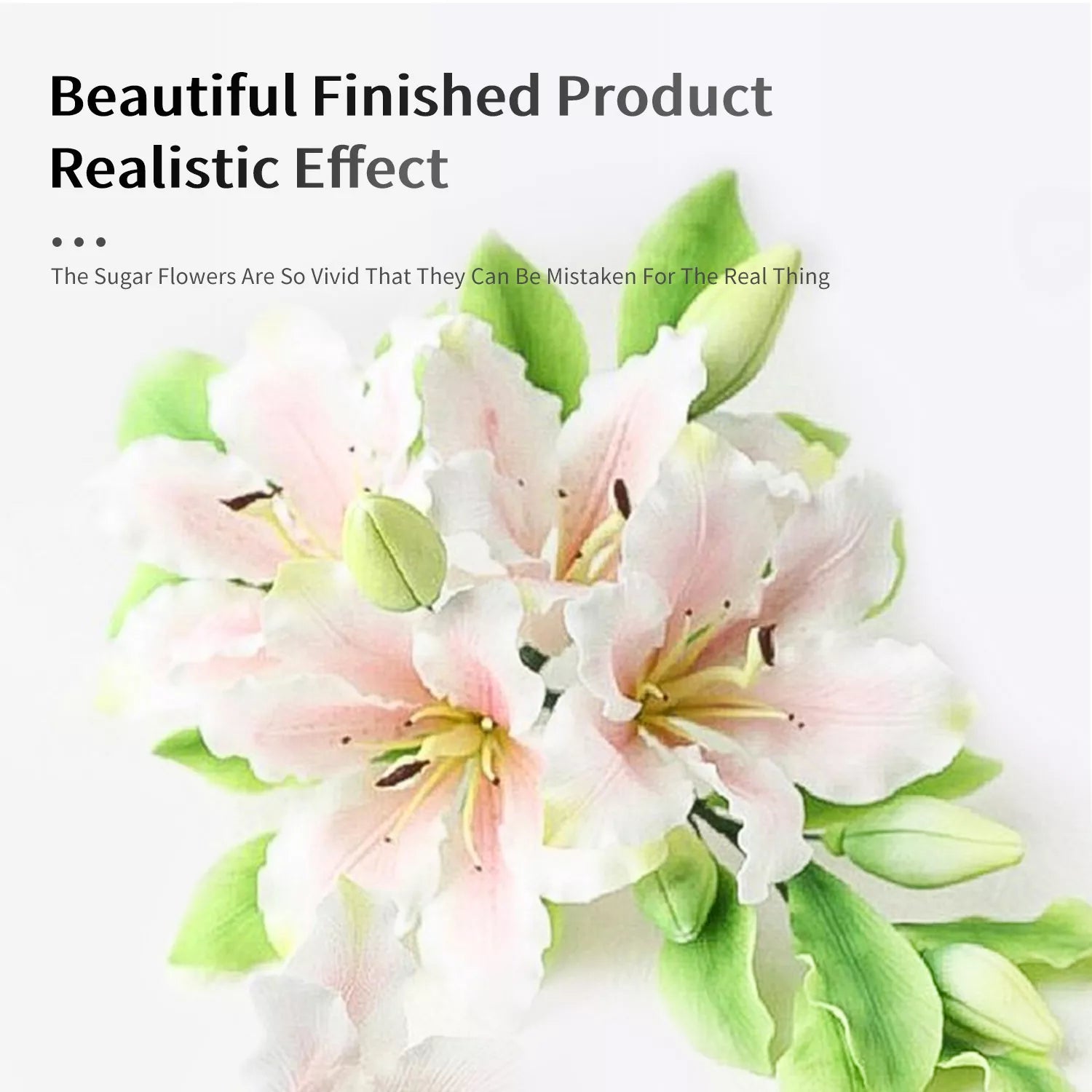 Realistic Lily Sugar Paste Cutting And Embossing Silicone Mold Set