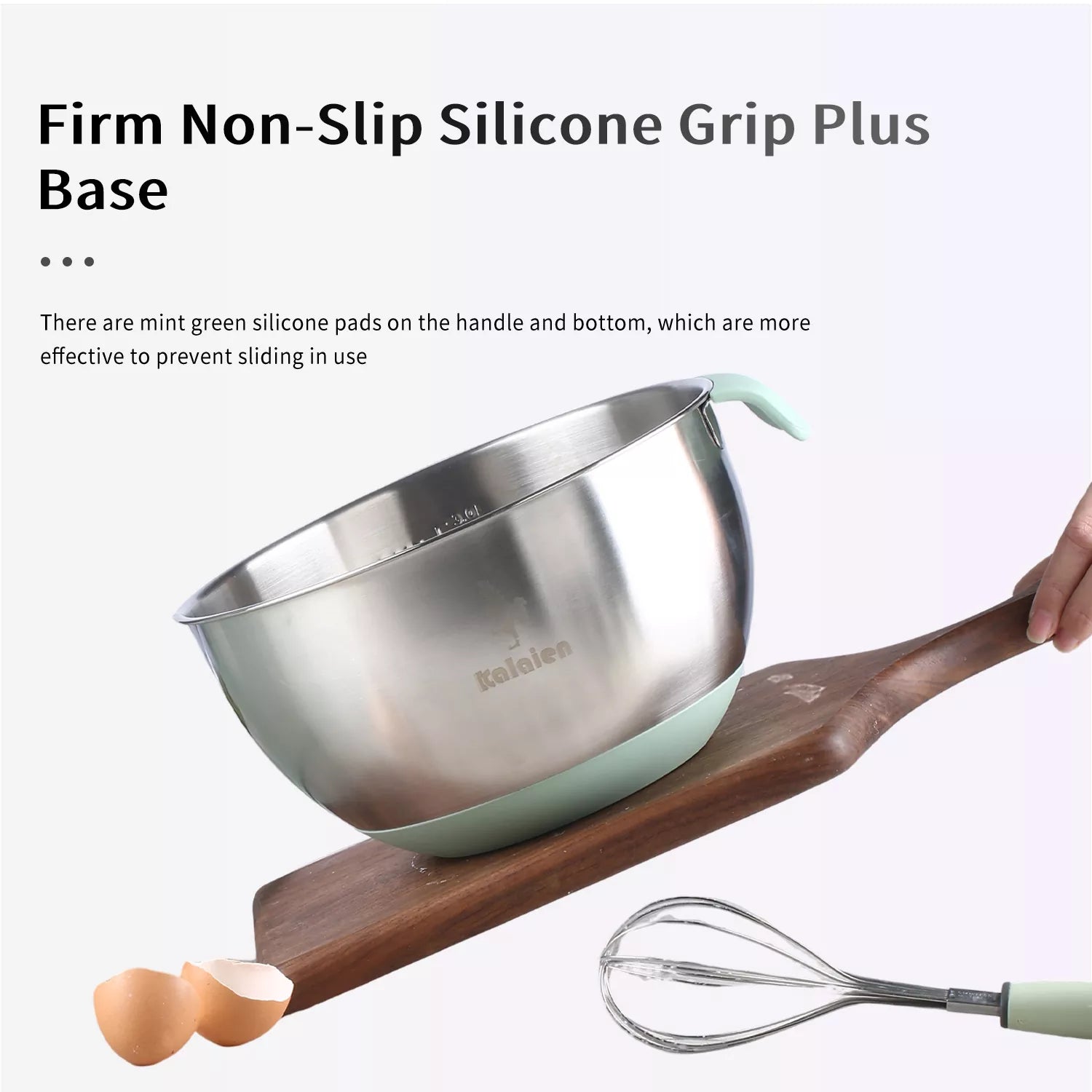Thickened and heightened Stainless Steel Egg Beating Bowl with Handle
