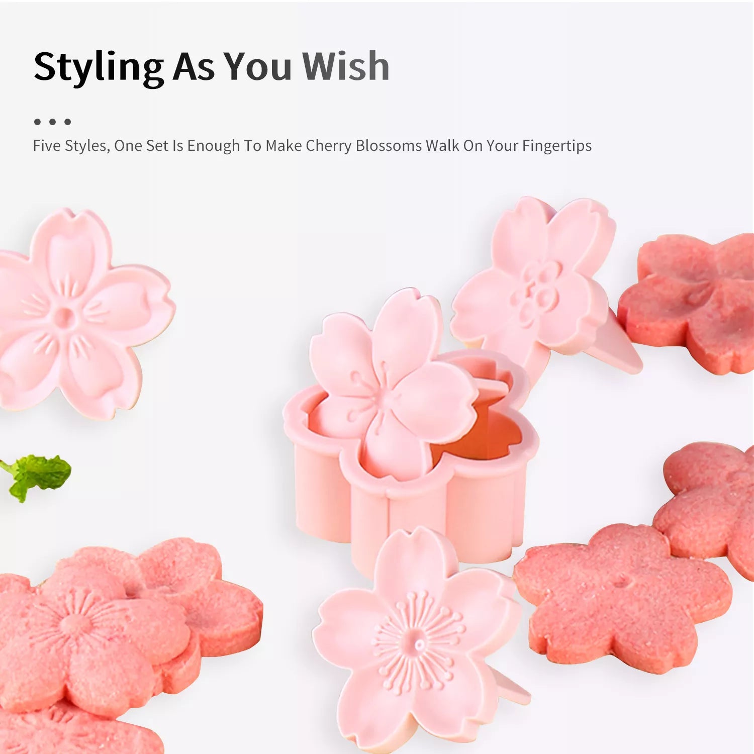 Cherry Blossom 6-Piece Cutter And Embossing Mold
