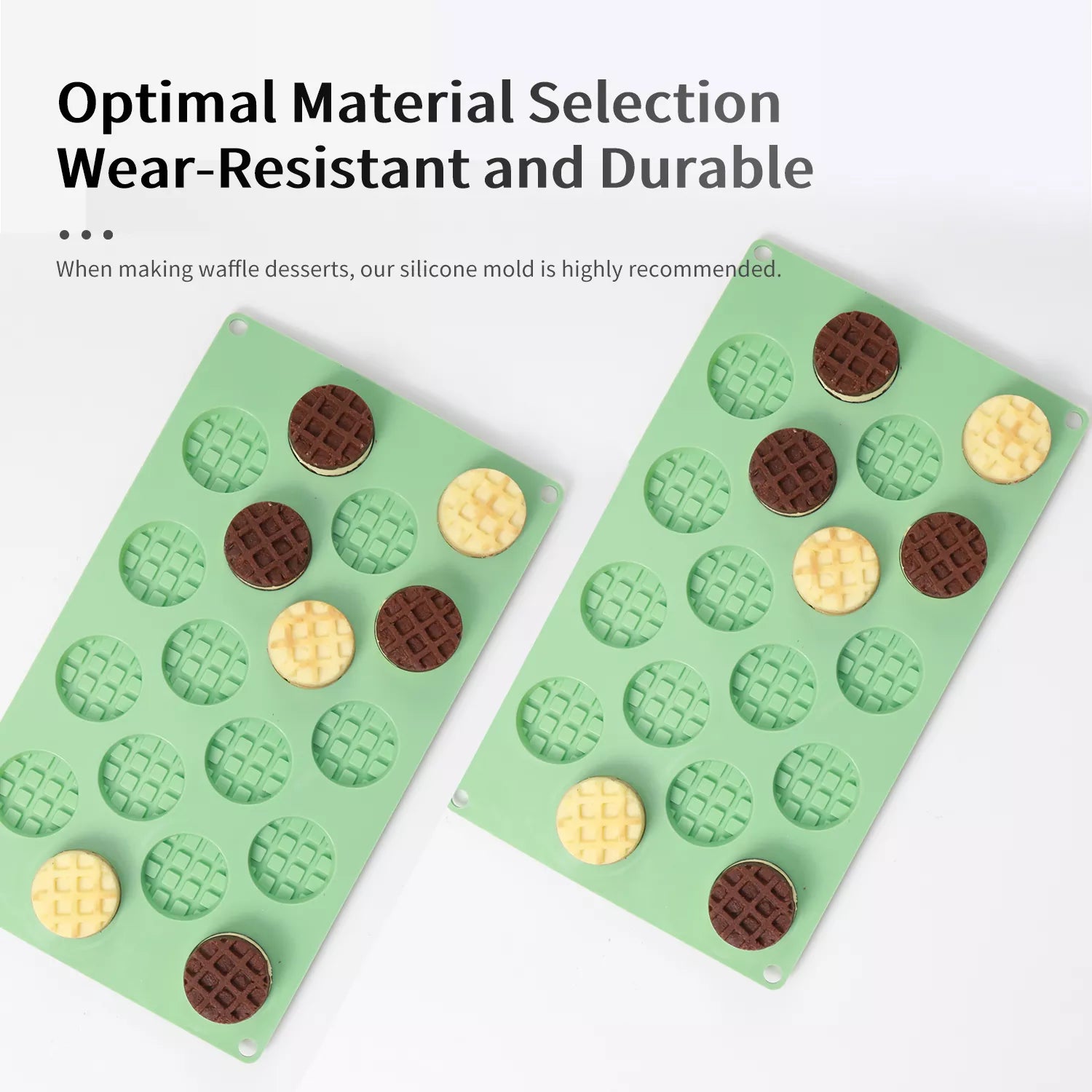 16-Cavity Round Waffle Silicone Mold