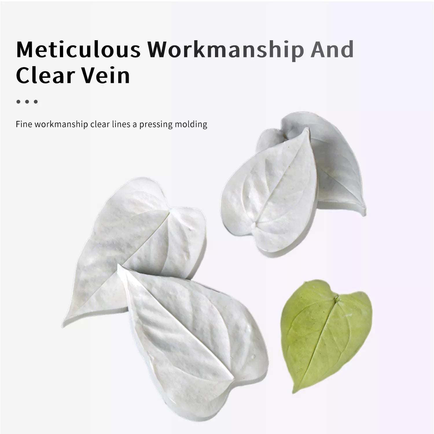 Realistic Anthurium Leaf Sugar Paste Cutting And Embossing Silicone Mold Set