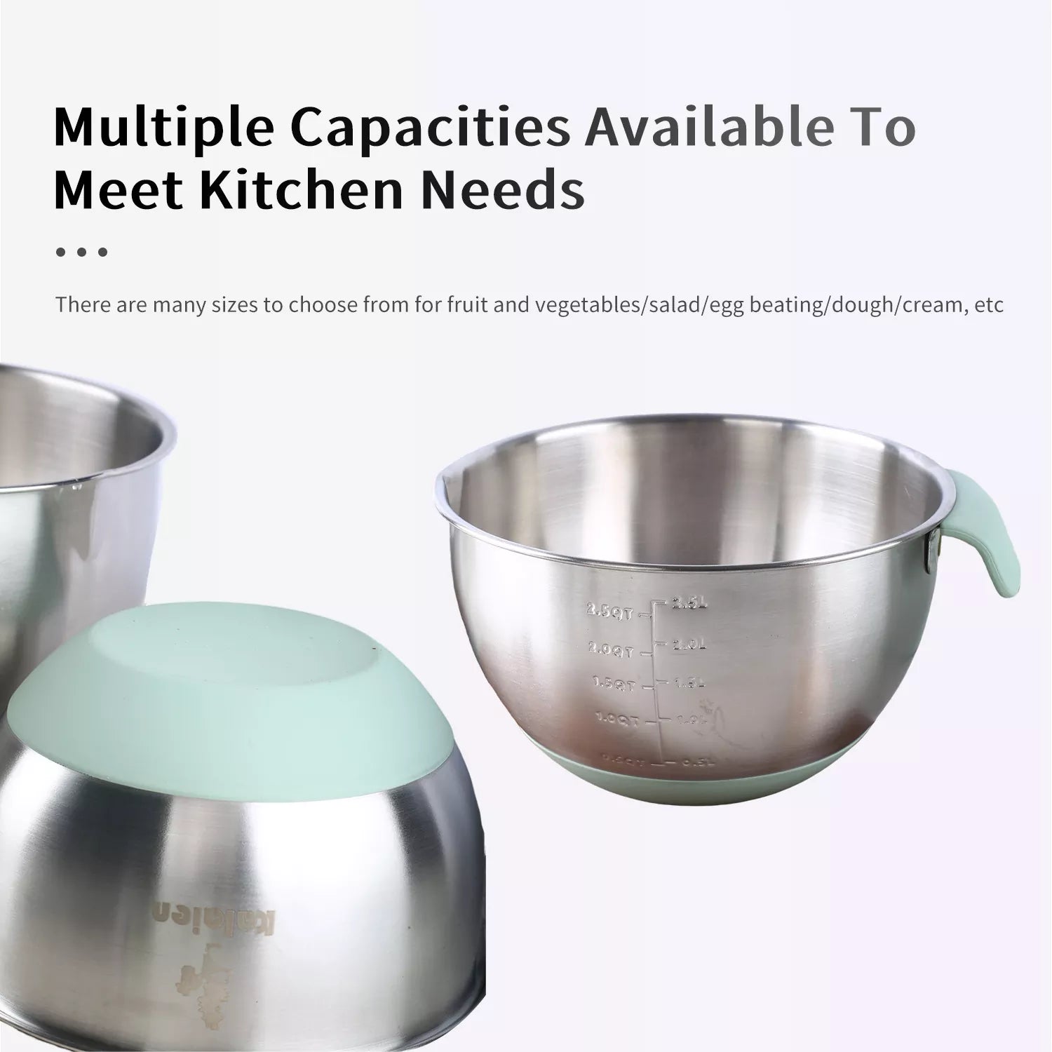 Thickened and heightened Stainless Steel Egg Beating Bowl with Handle