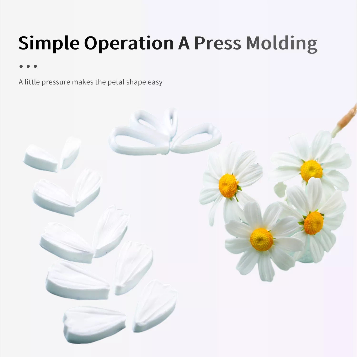 Realistic Cosmos Sugar Paste Cutting And Embossing Silicone Mold Set