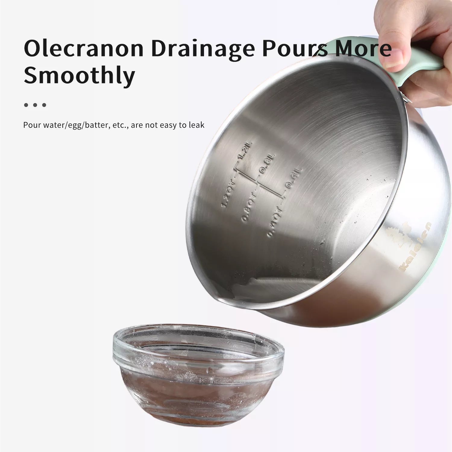 Thickened and heightened Stainless Steel Egg Beating Bowl with Handle