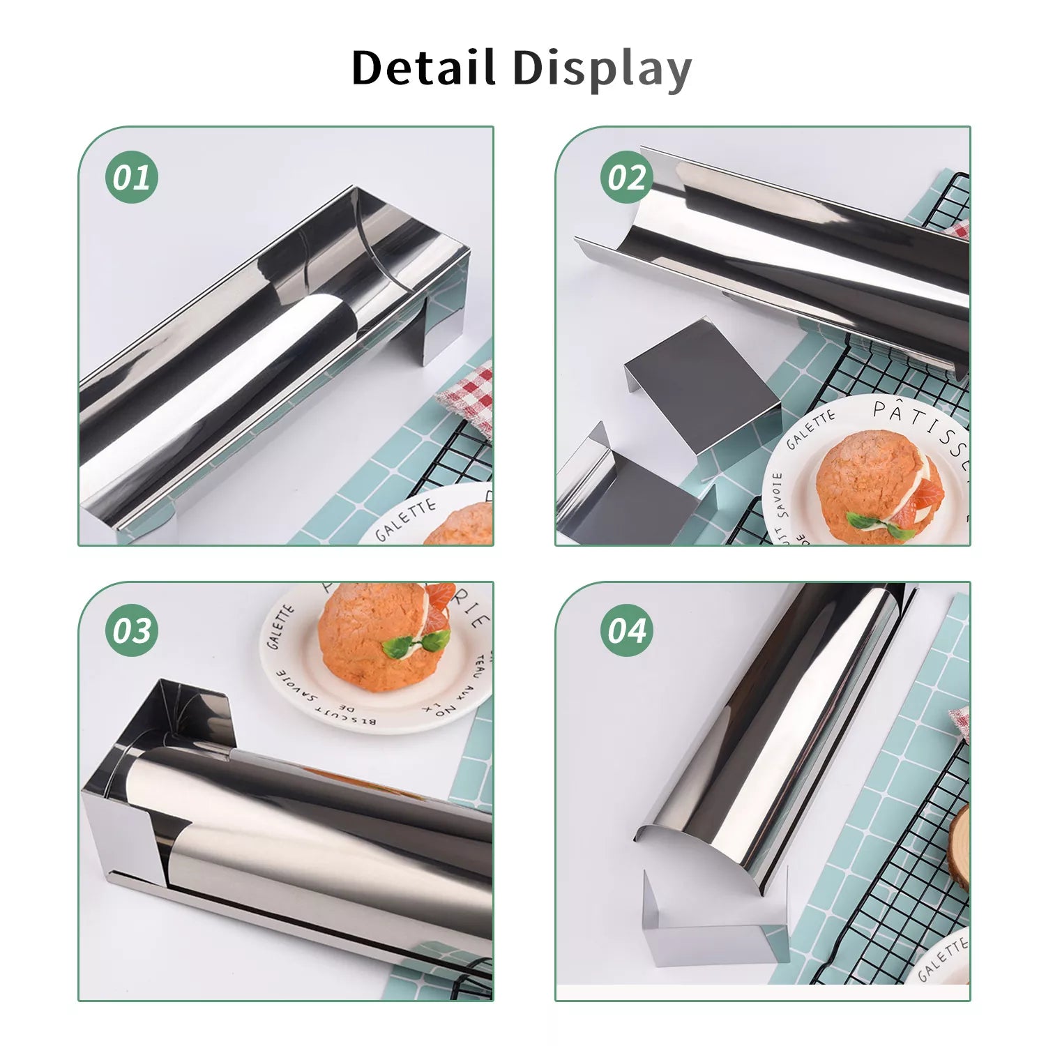 Stainless Steel U-shaped Telescopic Mold for Cake Roll