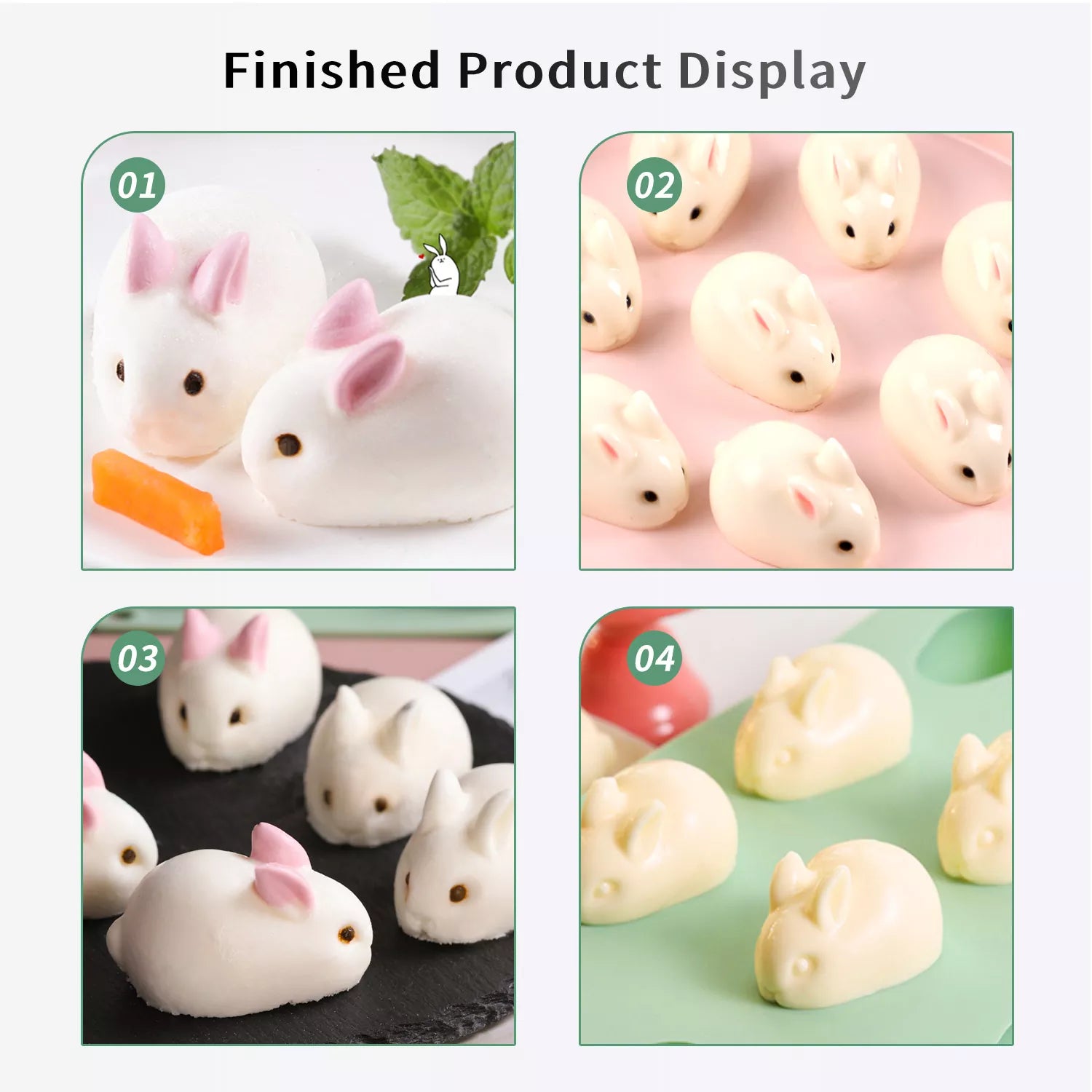 12-Cavity Rabbit Silicone Mold