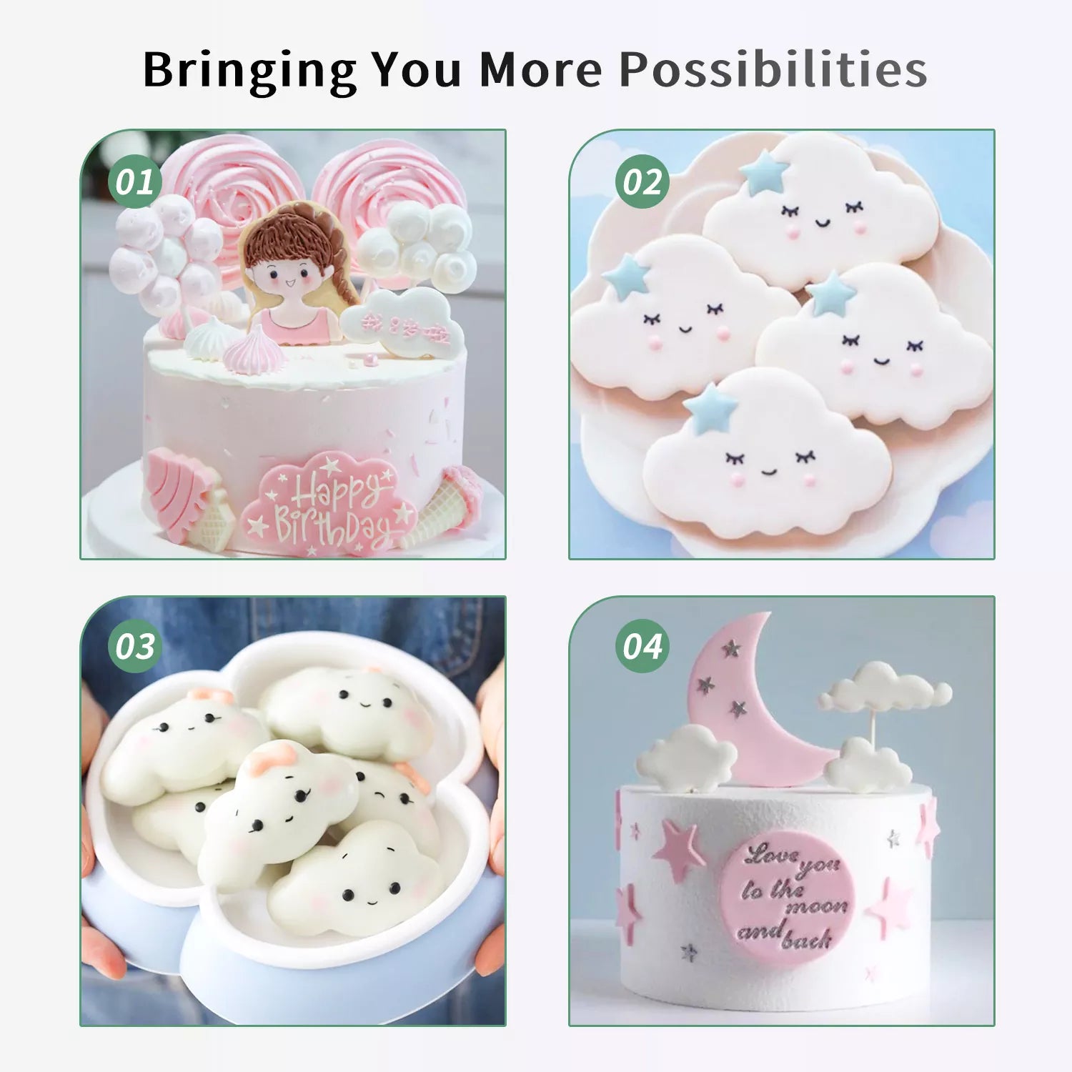 Cloud 8-Piece Cutter and Embossing Mold