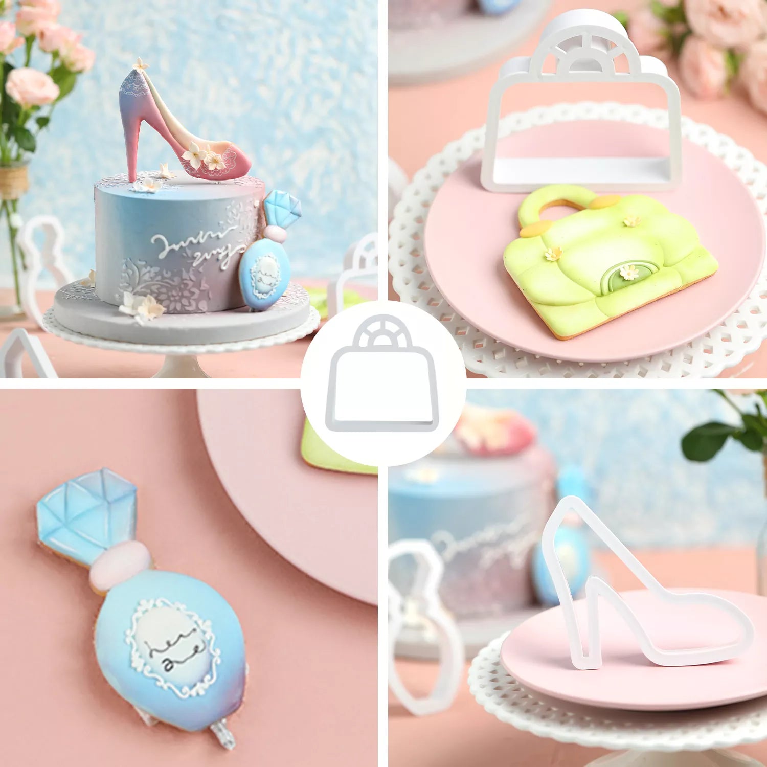 Skirt, High-Heeled Shoes, Handbag Cutting Mold Set