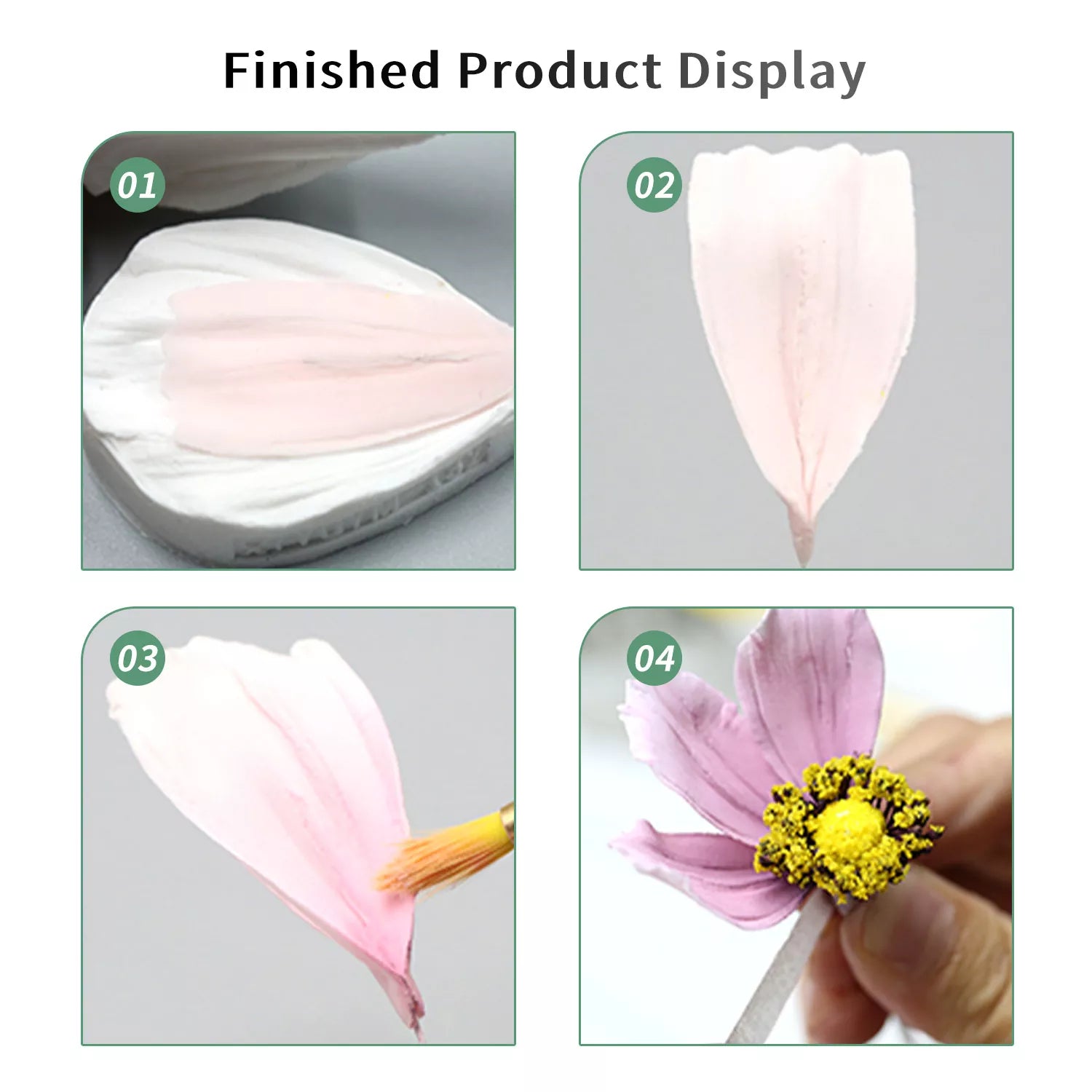 Realistic Cosmos Sugar Paste Cutting And Embossing Silicone Mold Set