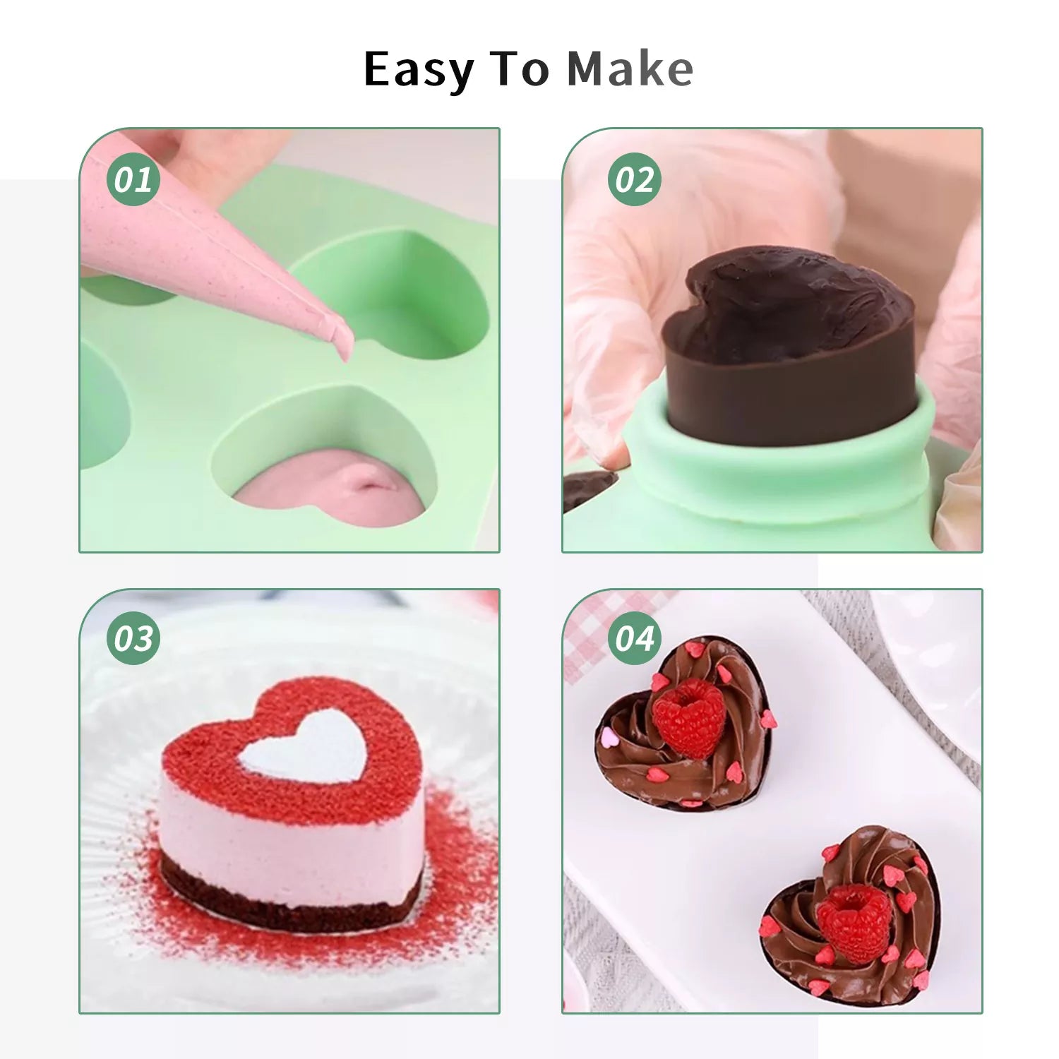 8-Hole Heart Cake Mold
