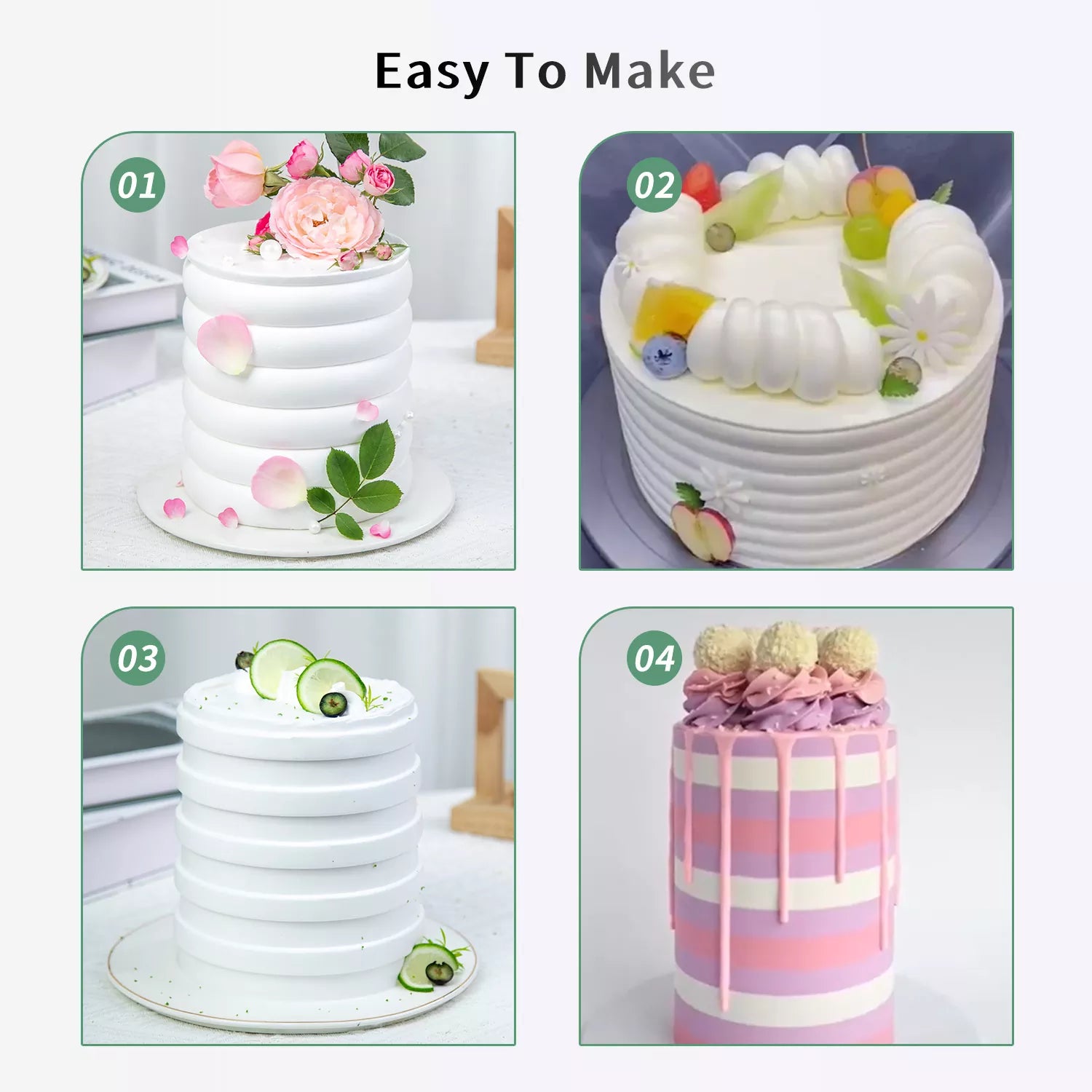 Acrylic Cake Icing Aid Board Set of 4