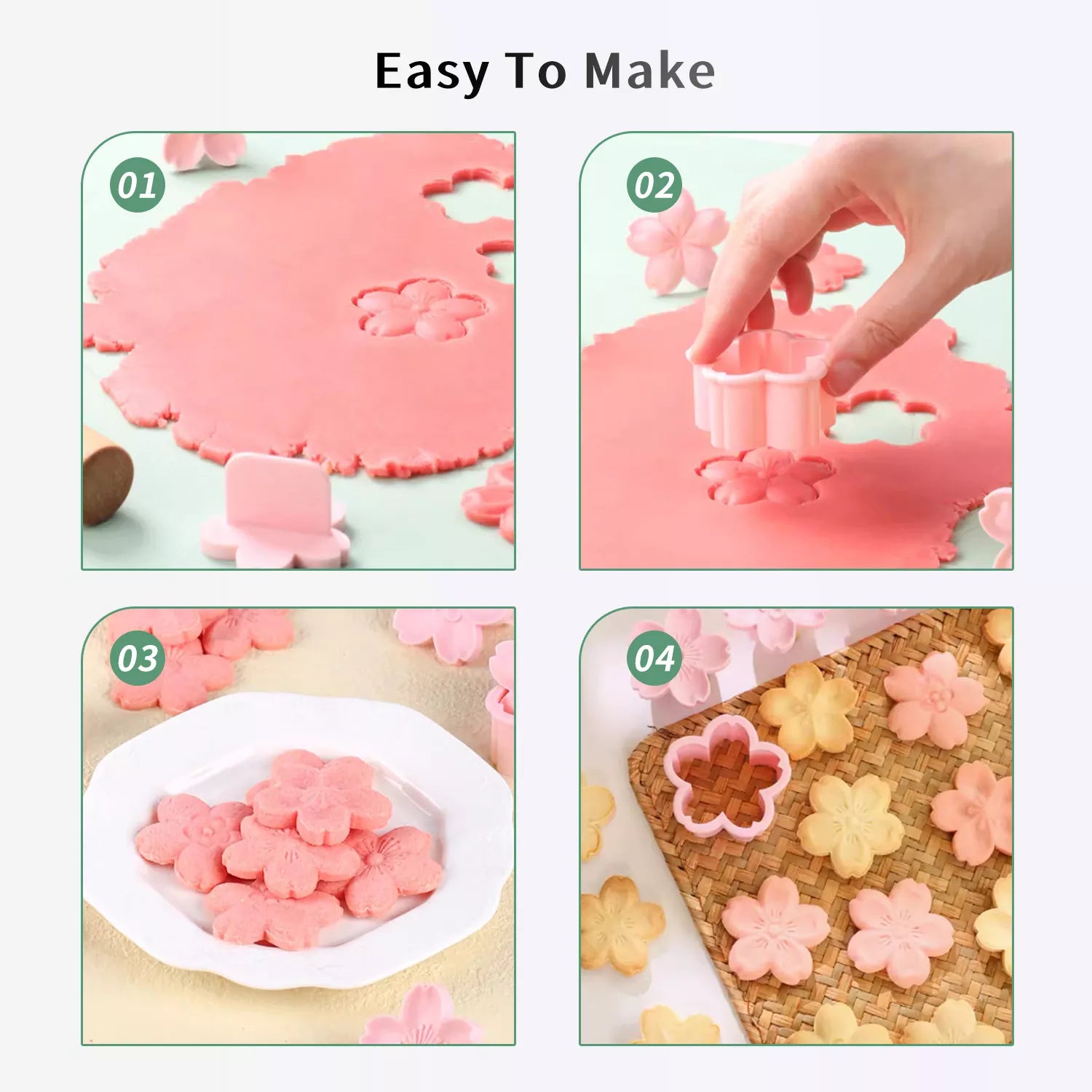 Cherry Blossom 6-Piece Cutter And Embossing Mold