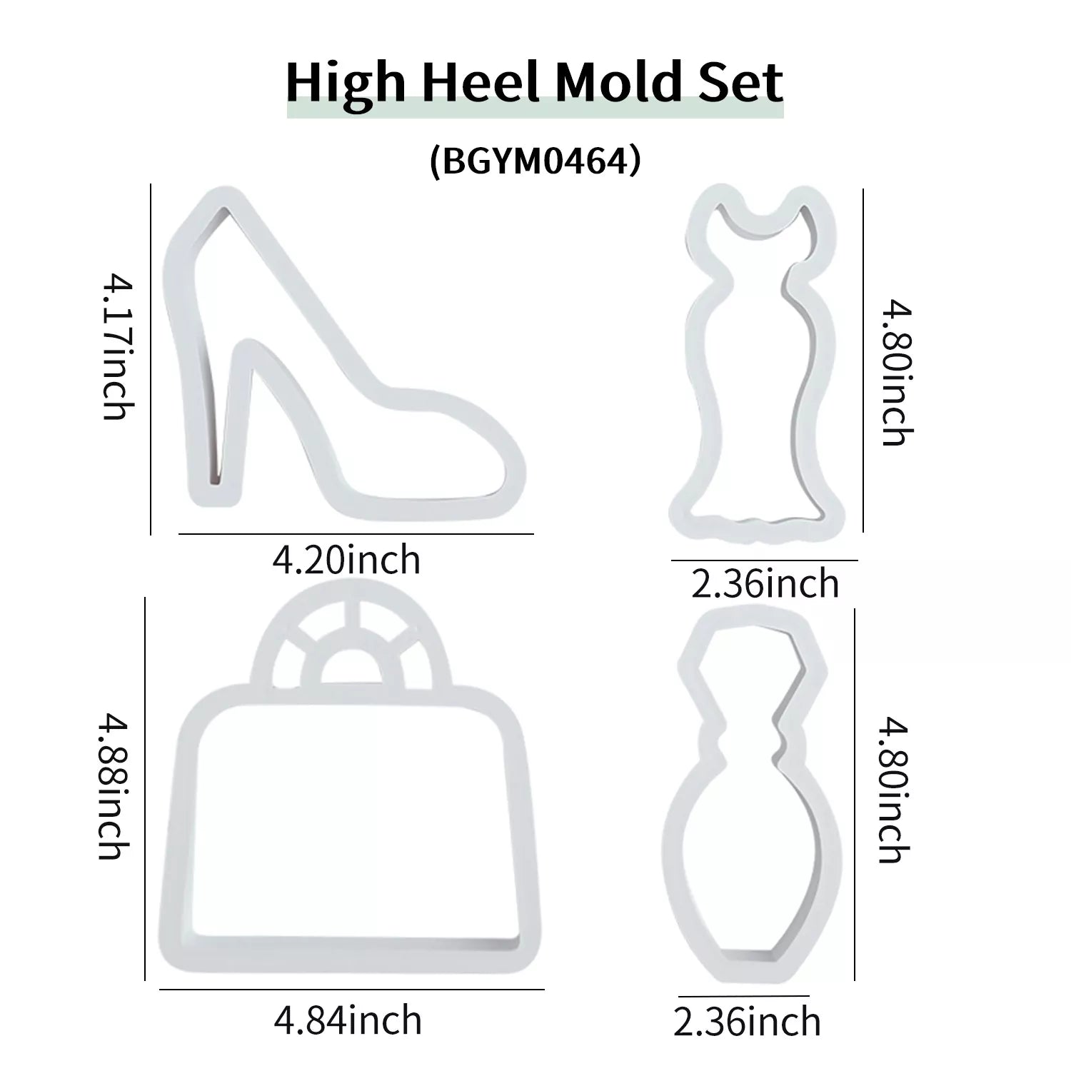 Skirt, High-Heeled Shoes, Handbag Cutting Mold Set