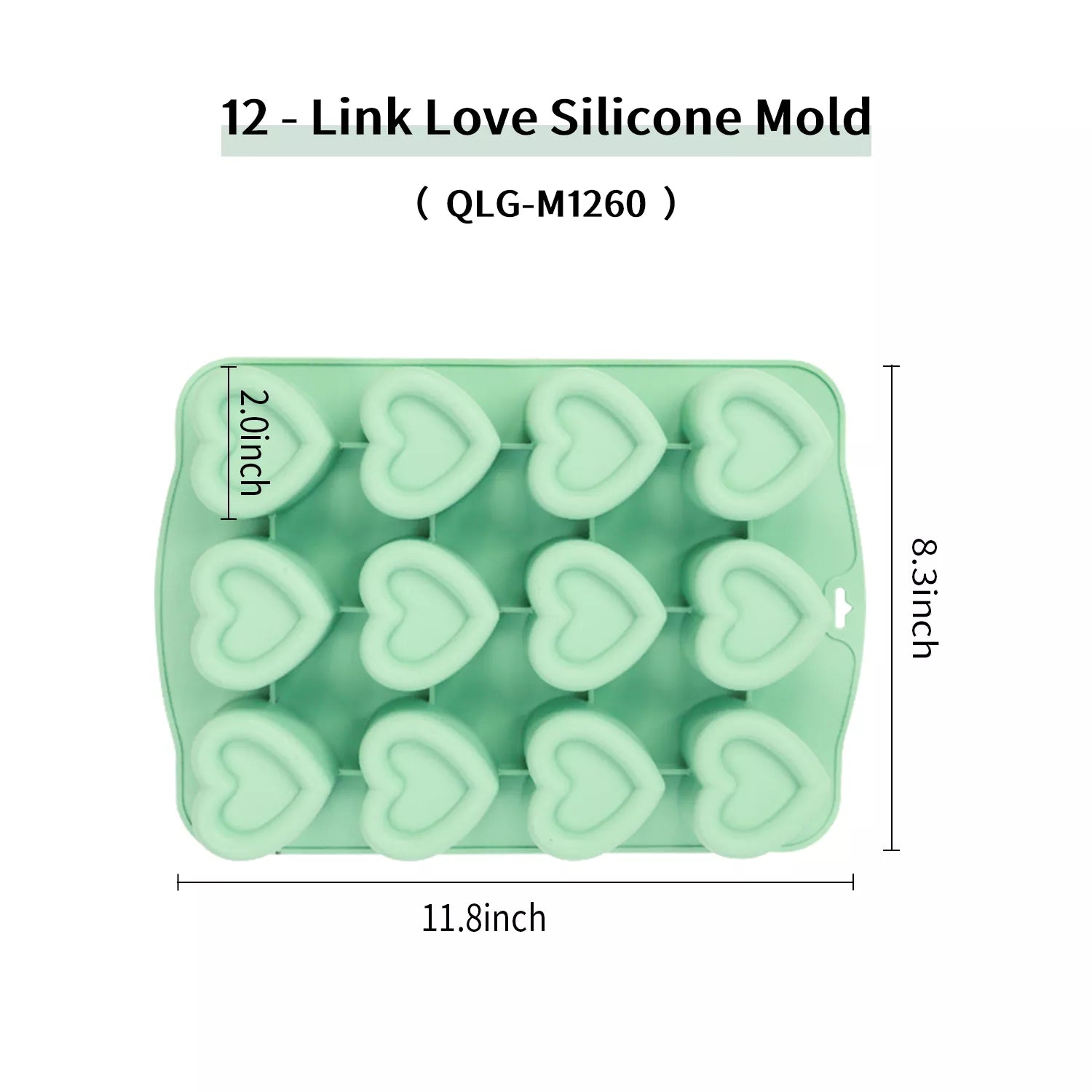 12-Cavity Heart-Shaped Silicone Mold