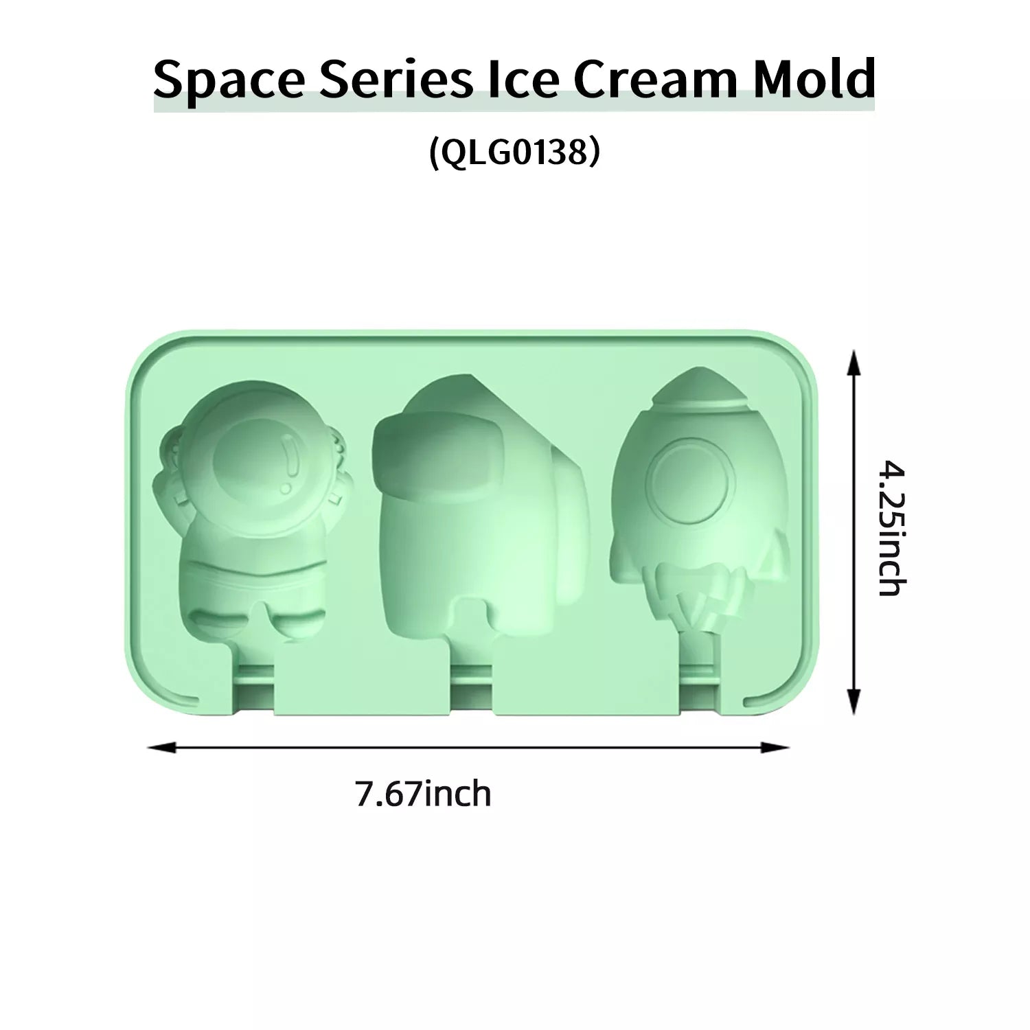 3-Cavity Cartoon Animal Ice Cream Silicone Mold