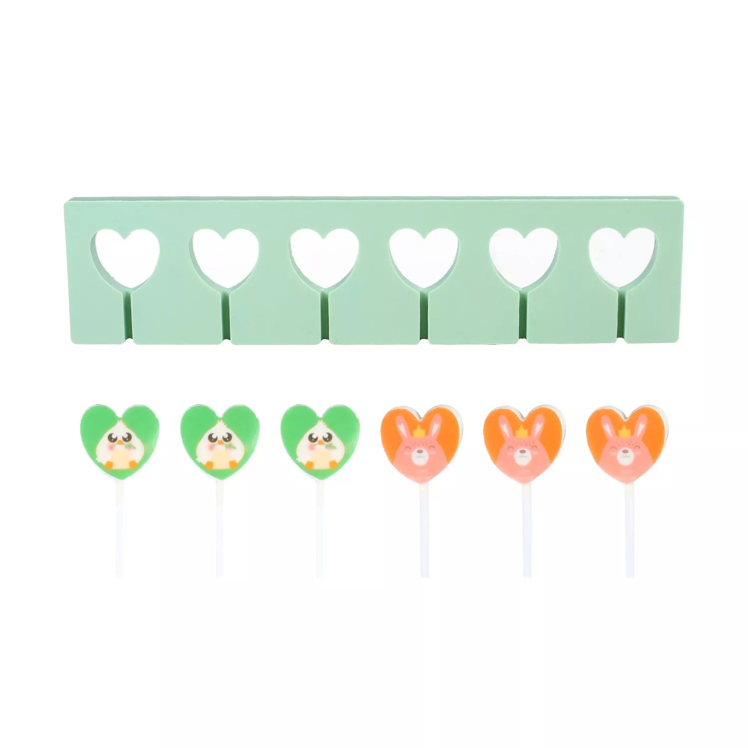 Heart-shaped, Hexagonal, Circular Lollipop Silicone Mold