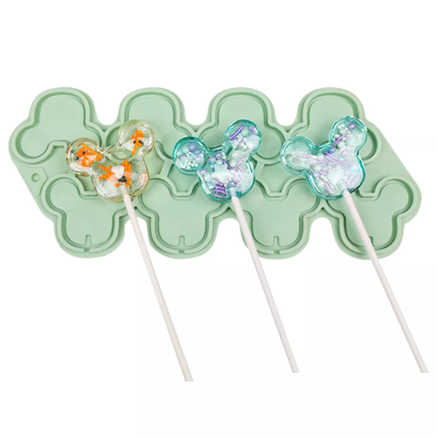 Heart-shaped, Hexagonal, Mouse, Circular Lollipop Silicone Mold with Upper and Lower Covers