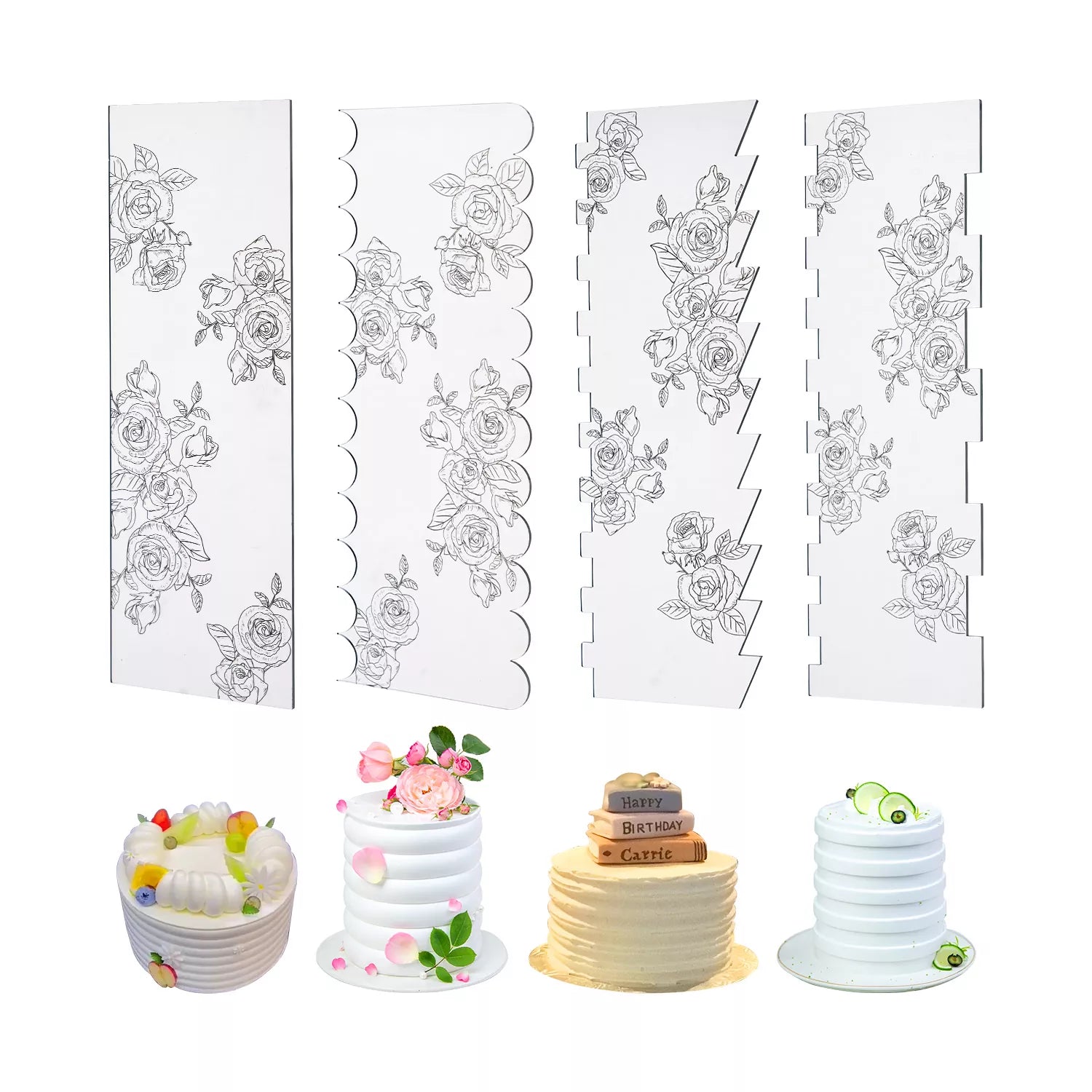 Acrylic Cake Icing Aid Board Set of 4