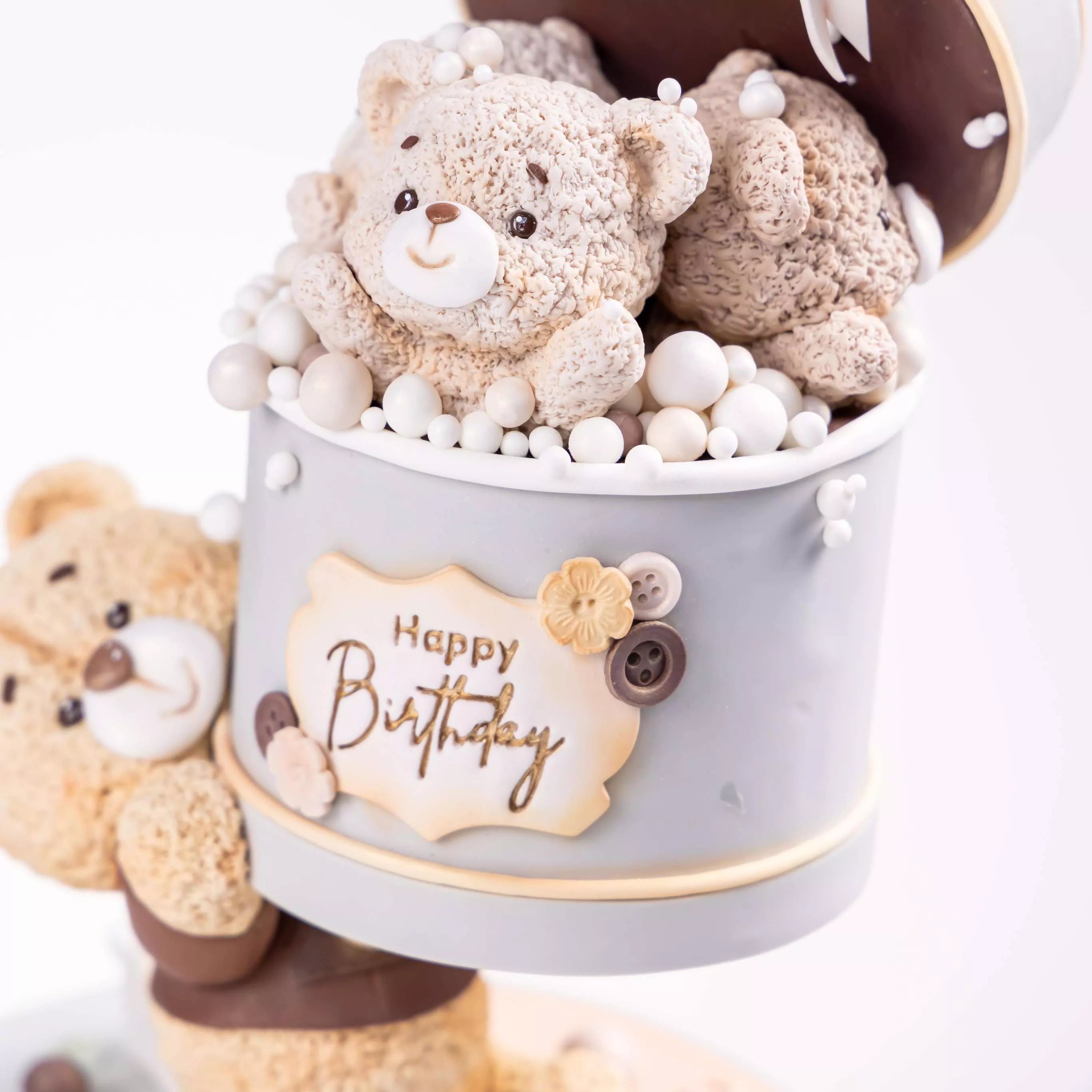 Floating Q-Version Bear Cake Decoration Masterclass