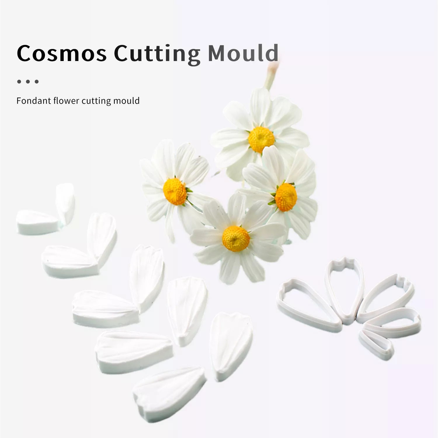Realistic Cosmos Sugar Paste Cutting And Embossing Silicone Mold Set