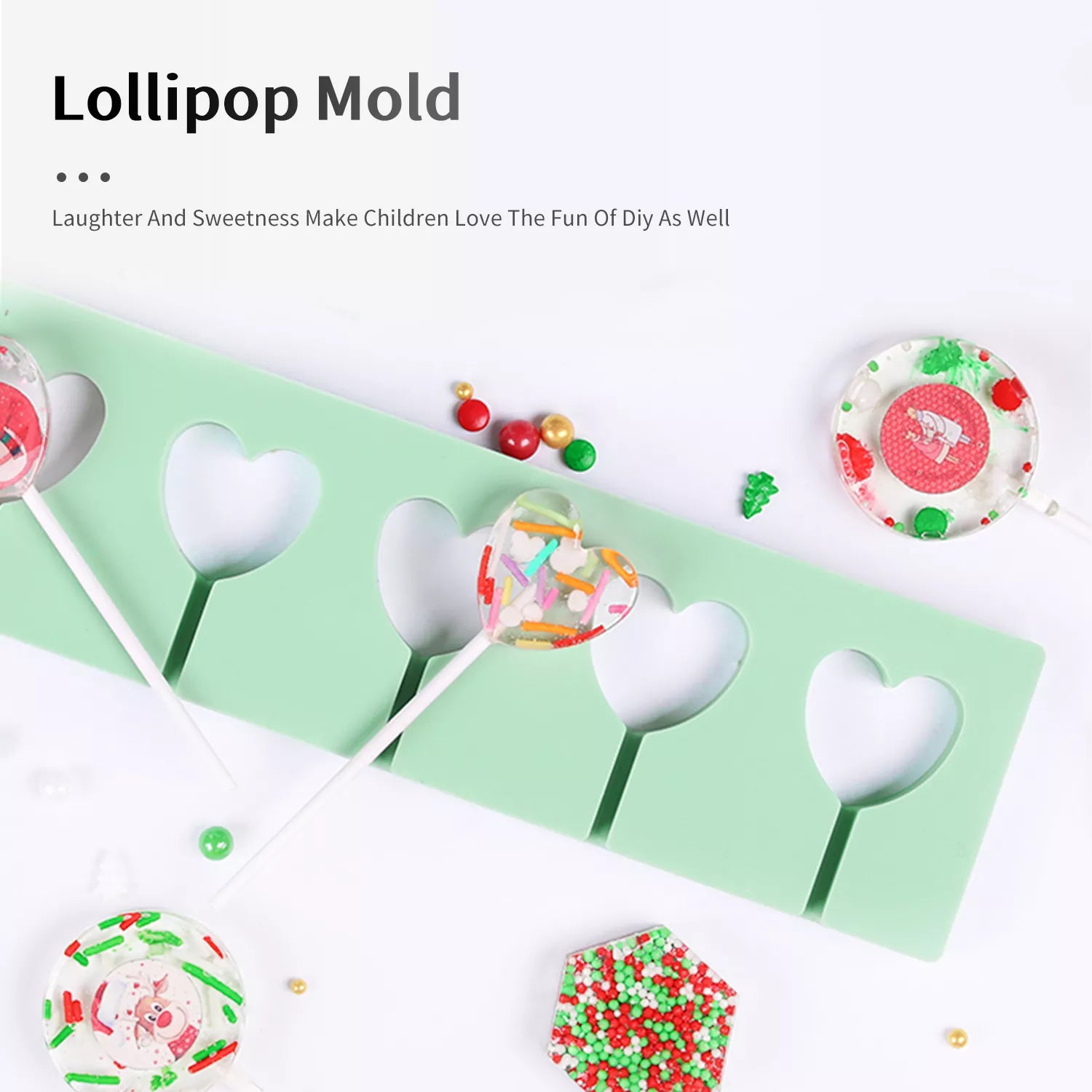 Heart-shaped, Hexagonal, Circular Lollipop Silicone Mold