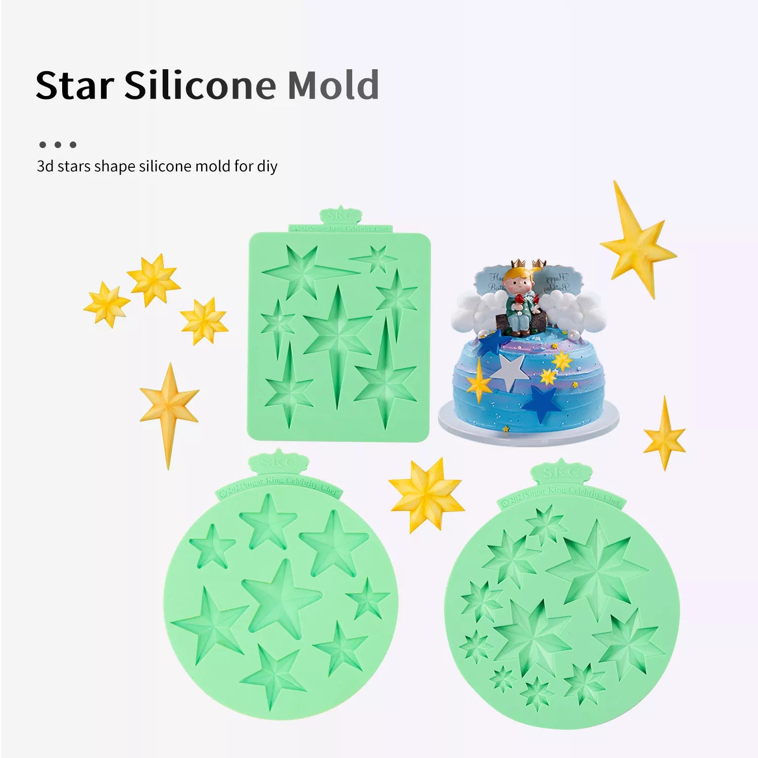 Star Light  & Heart Silicone Mold