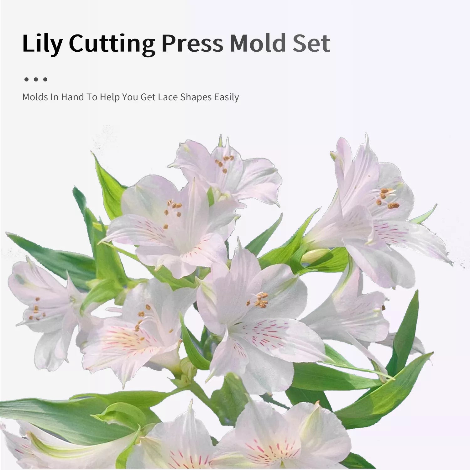 Realistic Lily Sugar Paste Cutting And Embossing Silicone Mold Set