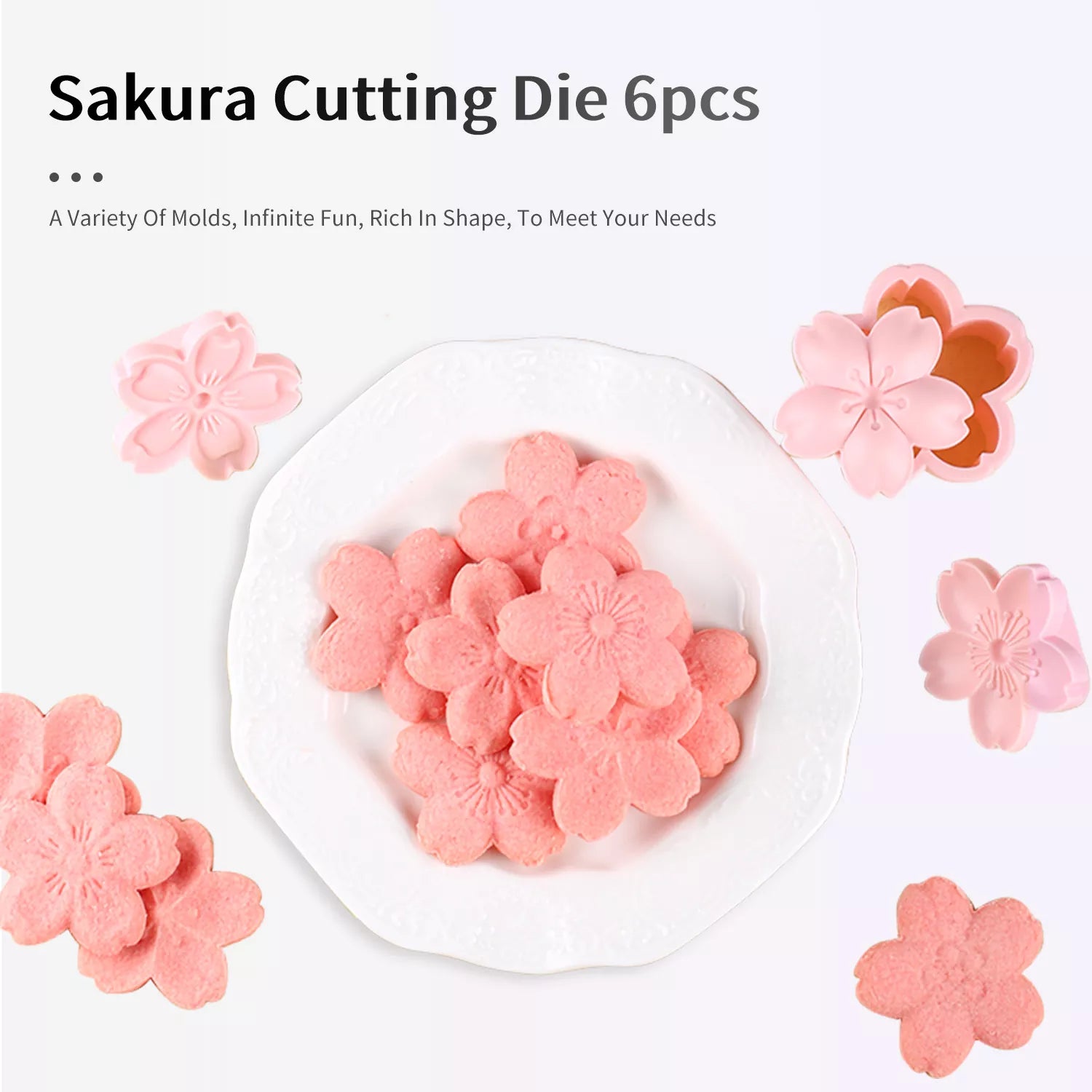Cherry Blossom 6-Piece Cutter And Embossing Mold