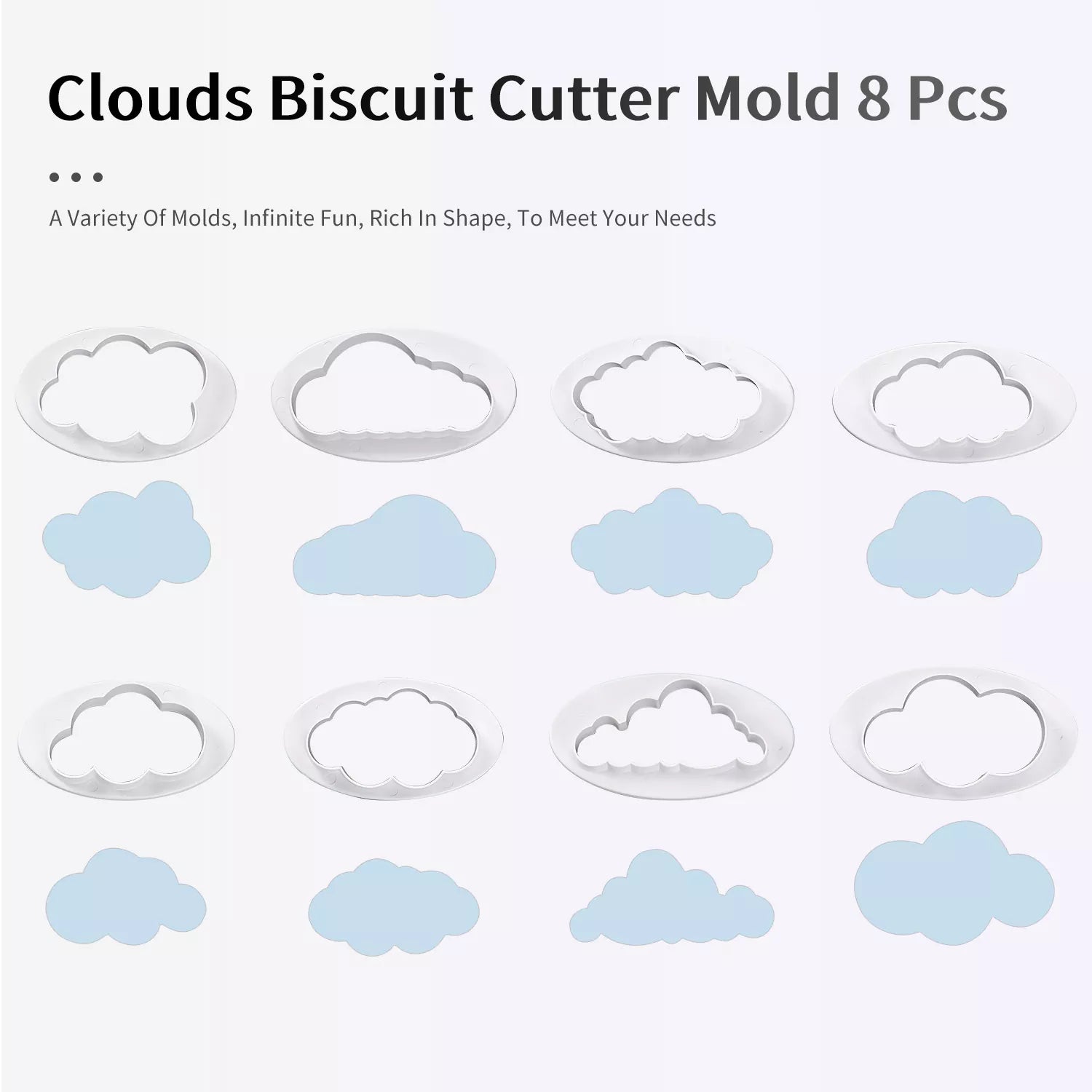 Cloud 8-Piece Cutter and Embossing Mold