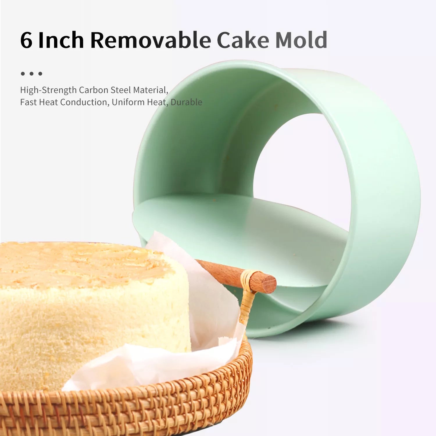 6-Inch Removable Bottom Chiffon Carbon Steel Mold