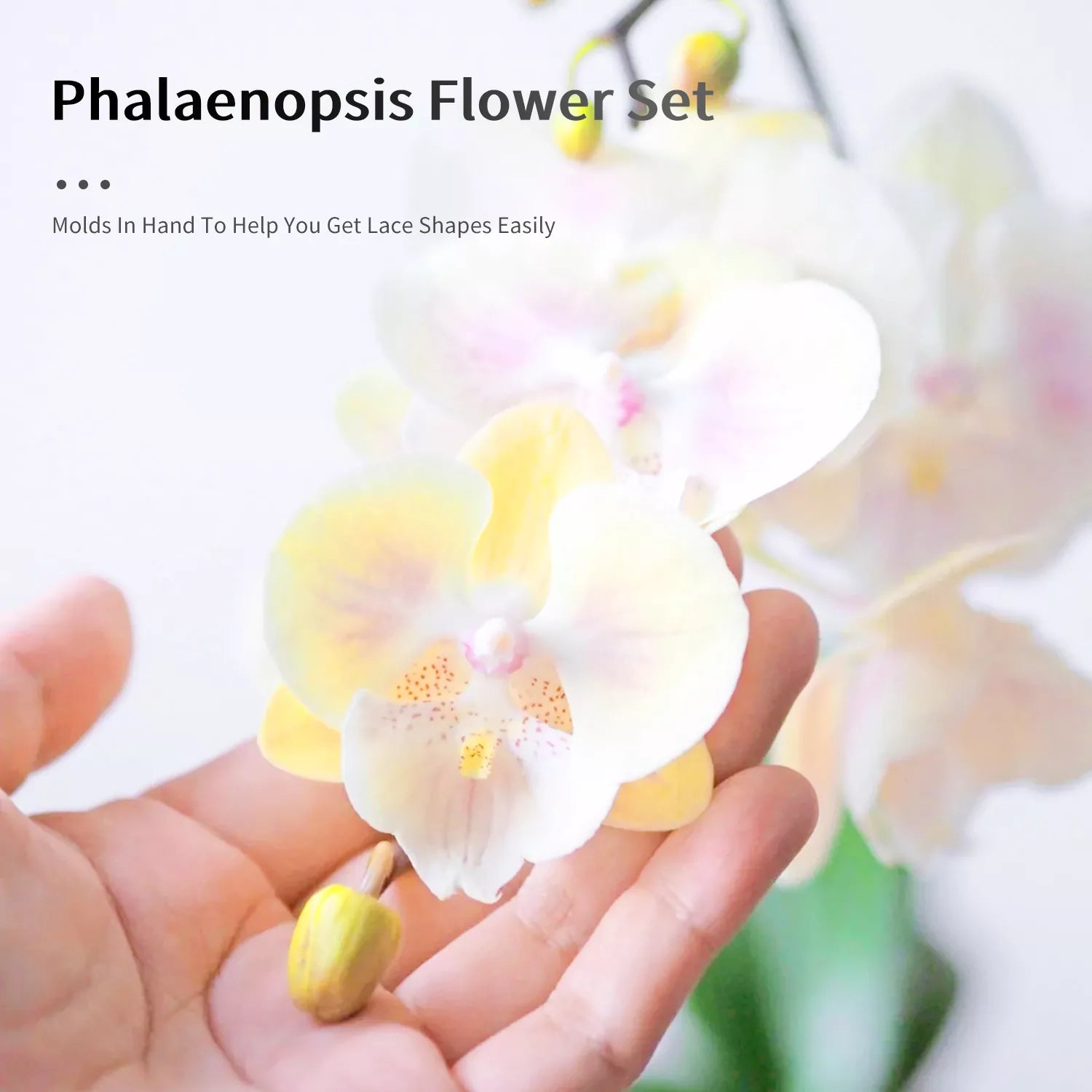 Realistic Phalaenopsis Orchid Sugar Paste Cutting And Embossing Silicone Mold Set