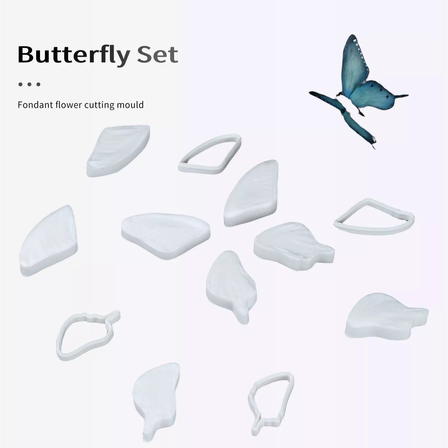 Realistic Butterfly Sugar Paste Cutting And Embossing Silicone Mold Set